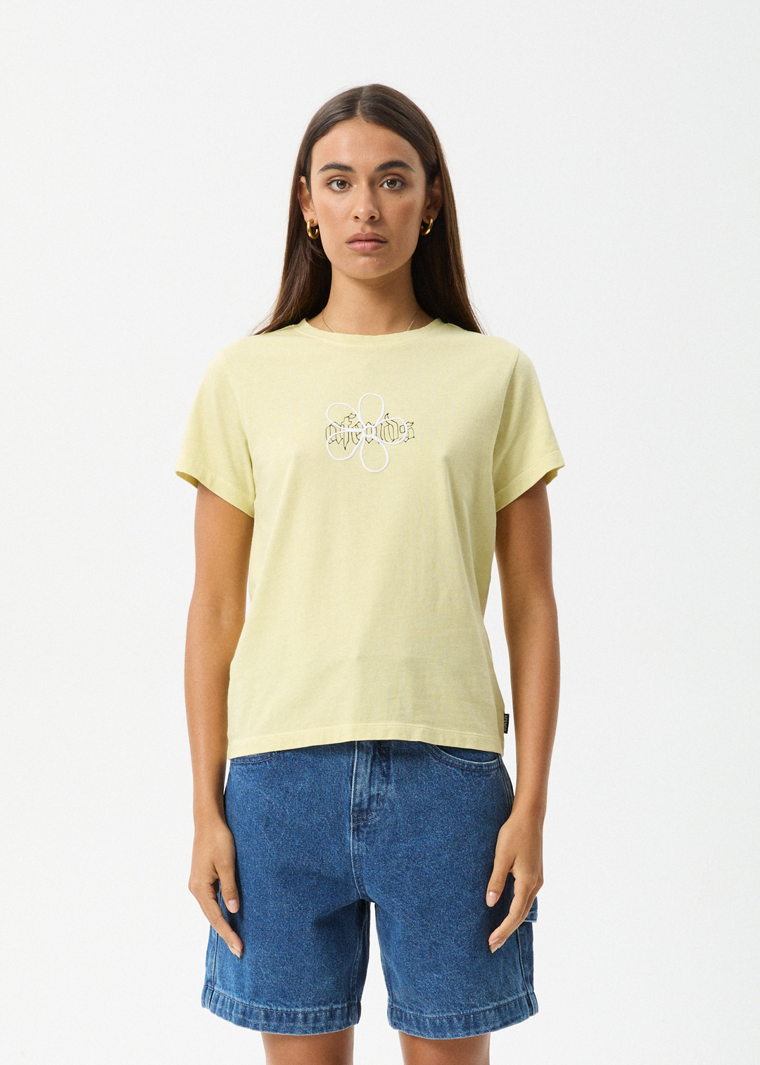 AFENDS Womens Heidi - Regular Tee - Lemongrass 