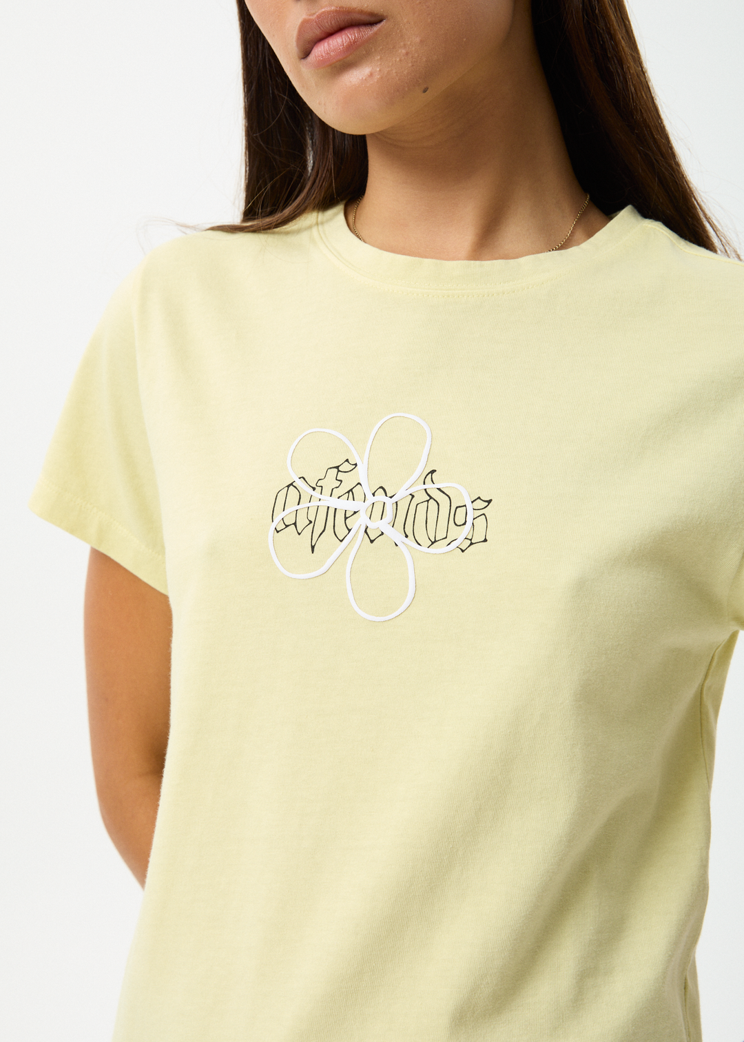 AFENDS Womens Heidi - Regular Tee - Lemongrass 