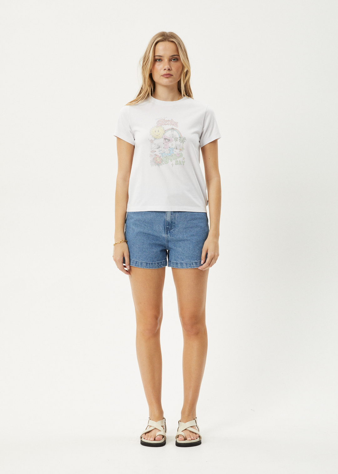 AFENDS Womens Greetings - Regular Tee - White 