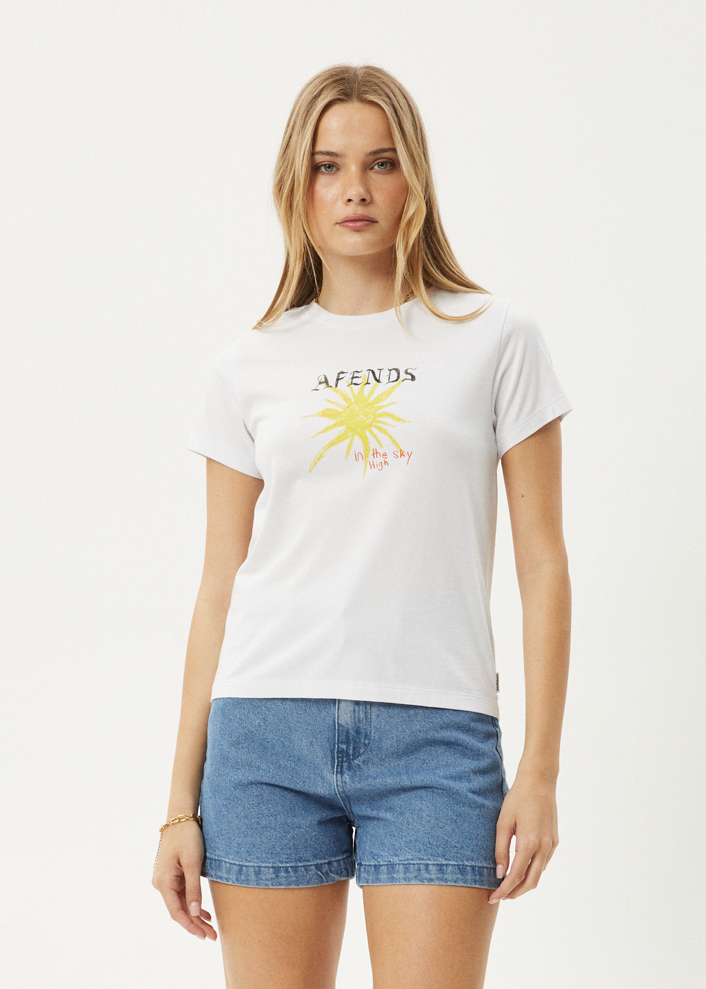 AFENDS Womens Sky High - Regular Tee - White
