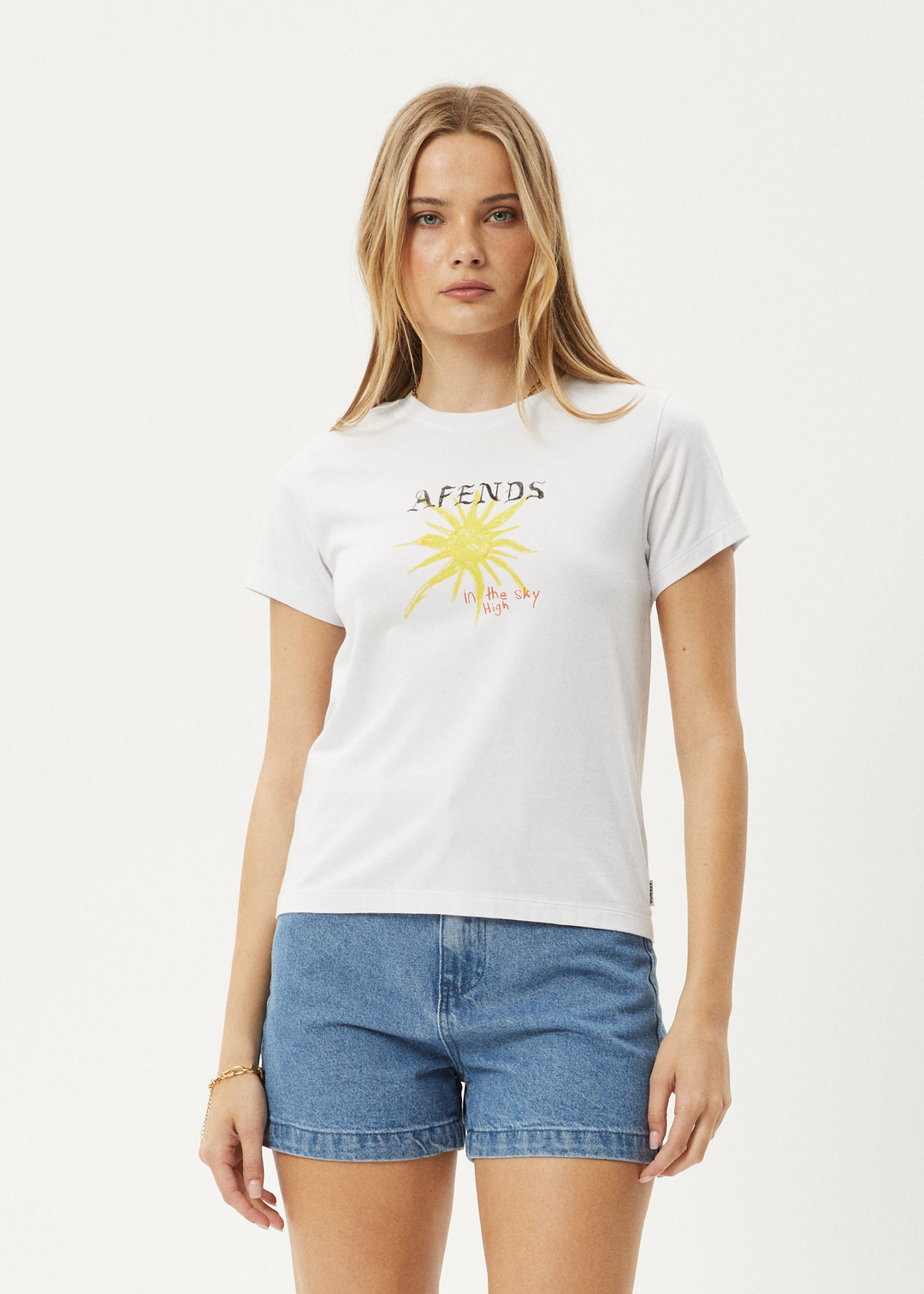 AFENDS Womens Sky High - Regular Tee - White 