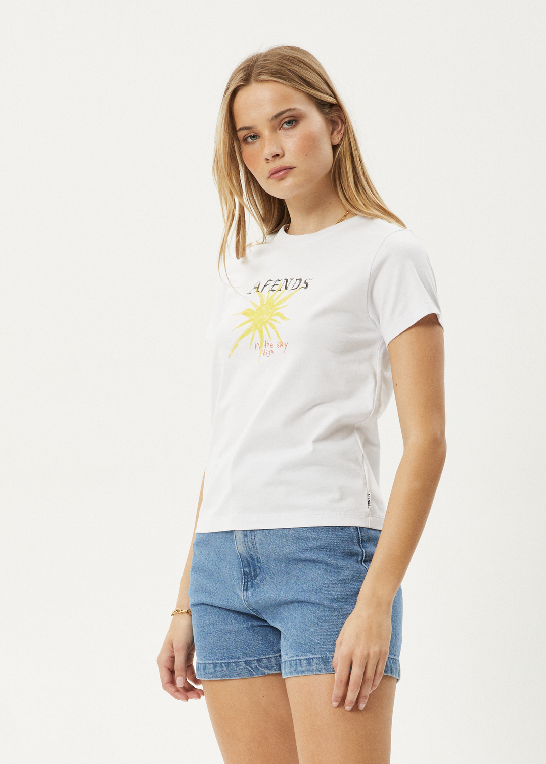 AFENDS Womens Sky High - Regular Tee - White 