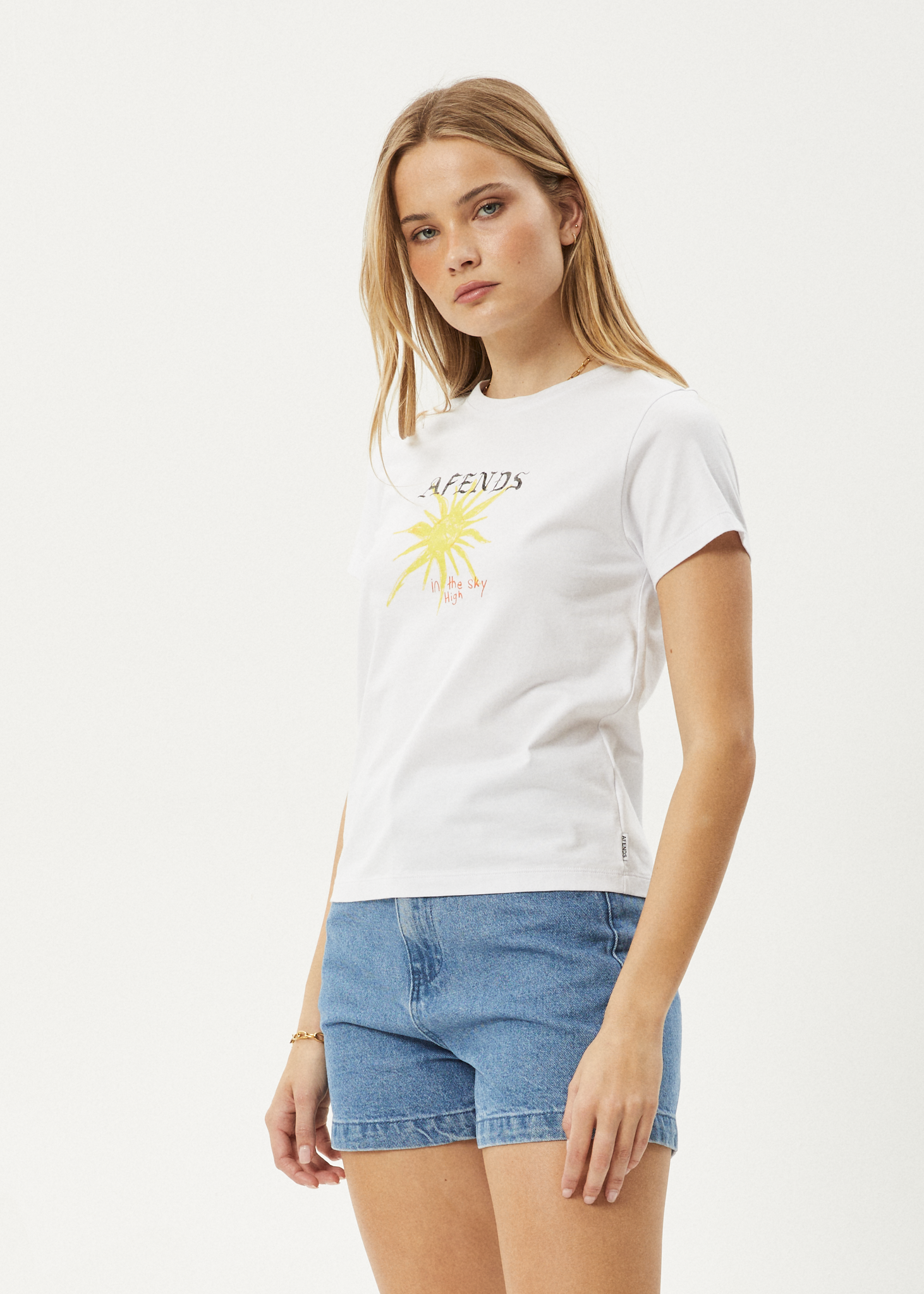 AFENDS Womens Sky High - Regular Tee - White