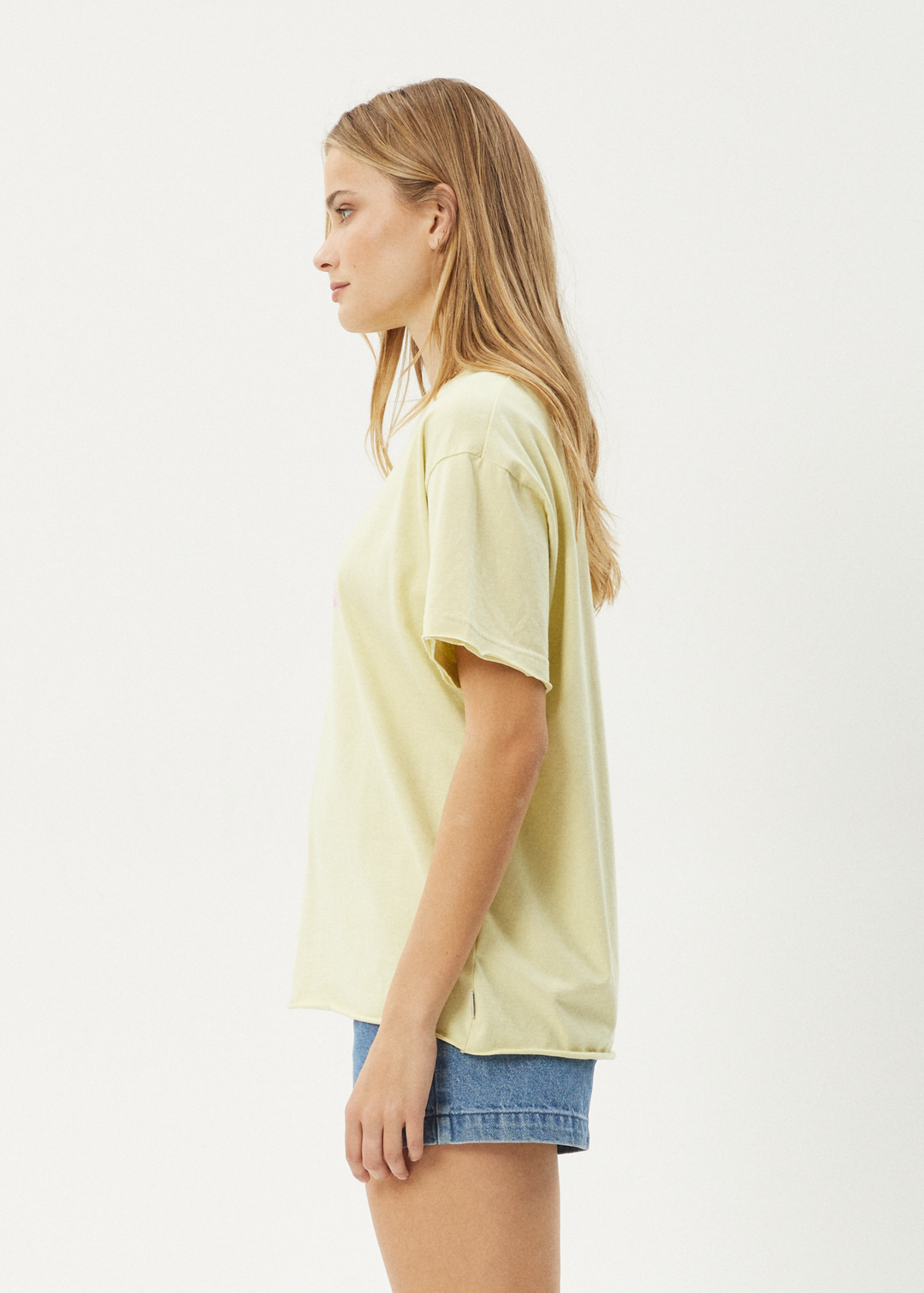 AFENDS Womens No Fury - Oversized Tee - Lemongrass 