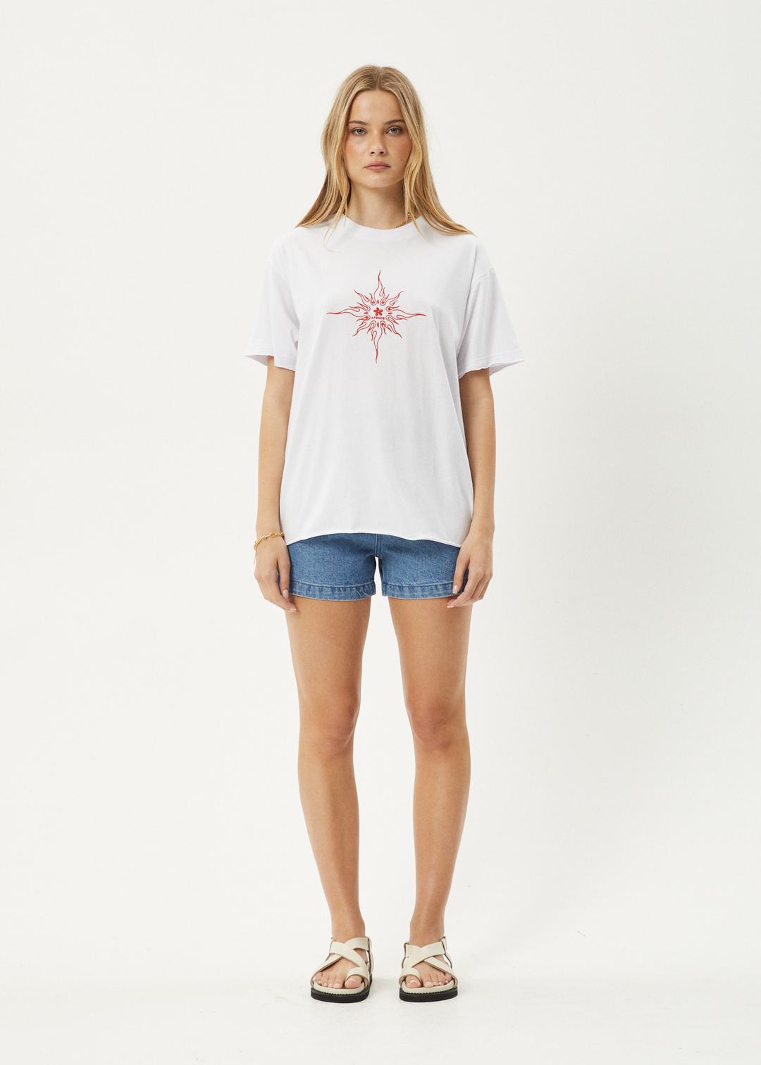 AFENDS Womens Sunny - Oversized Tee - White 