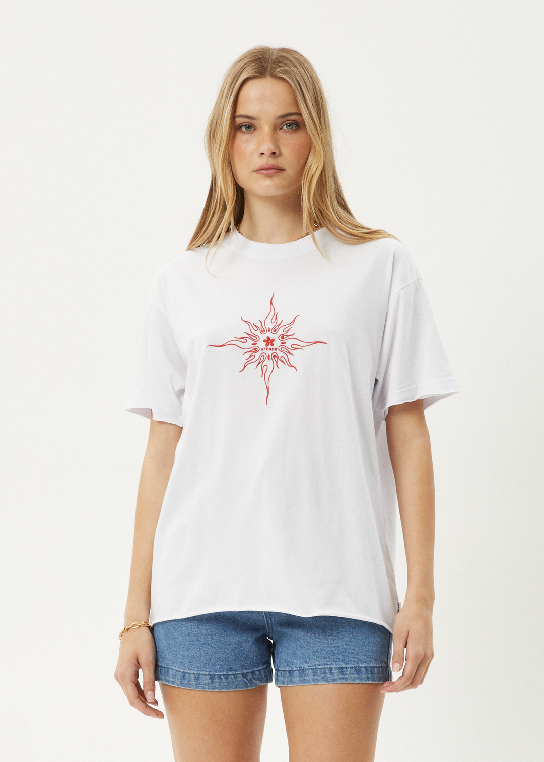 AFENDS Womens Sunny - Oversized Tee - White 