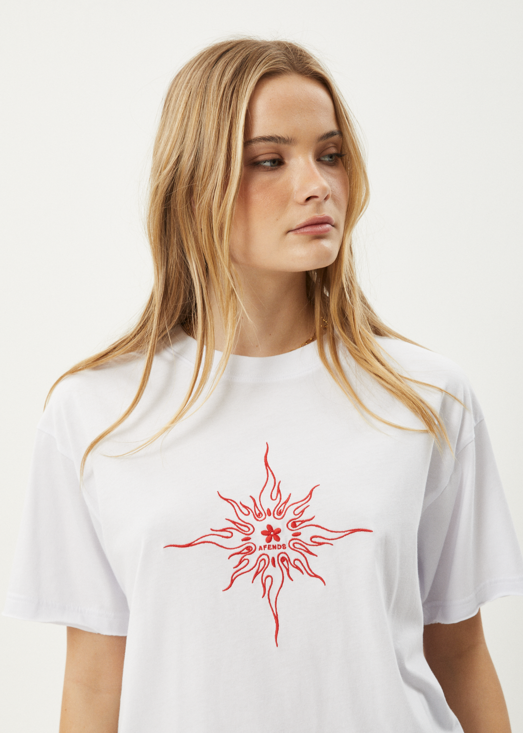 AFENDS Womens Sunny - Oversized Tee - White 