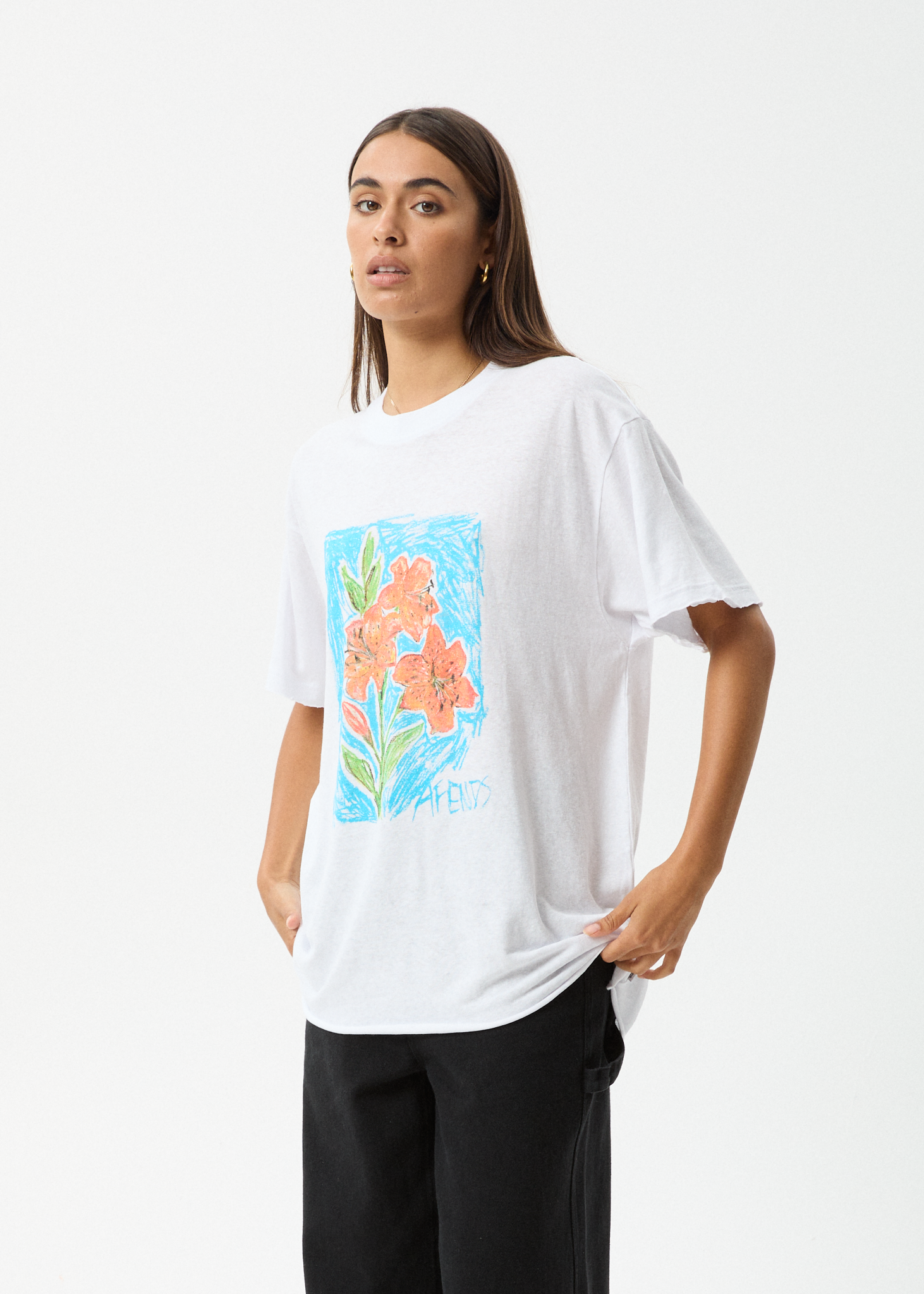 AFENDS Womens Still Life - Oversized Tee - White
