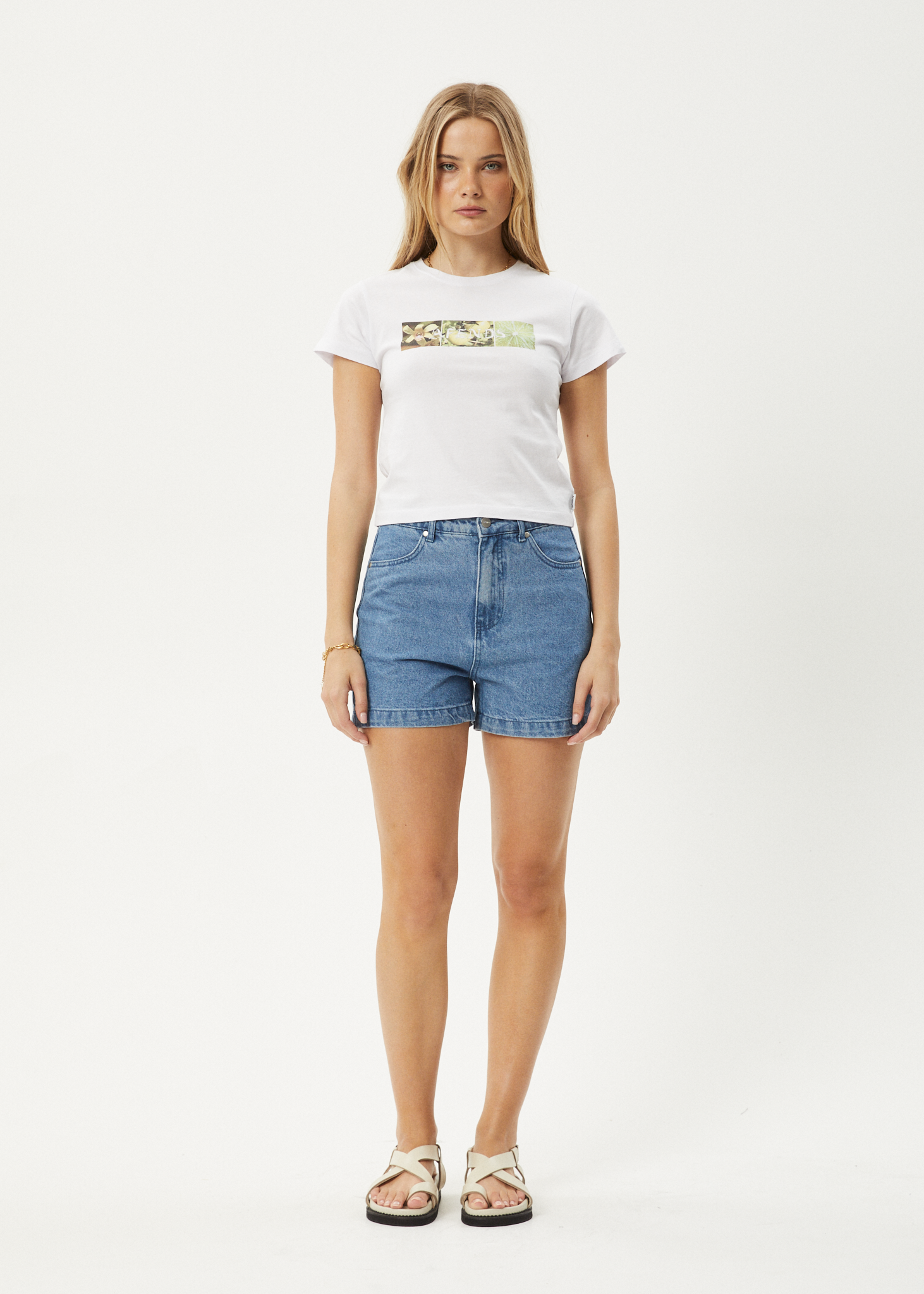 AFENDS Womens Citrus - Baby Tee - White