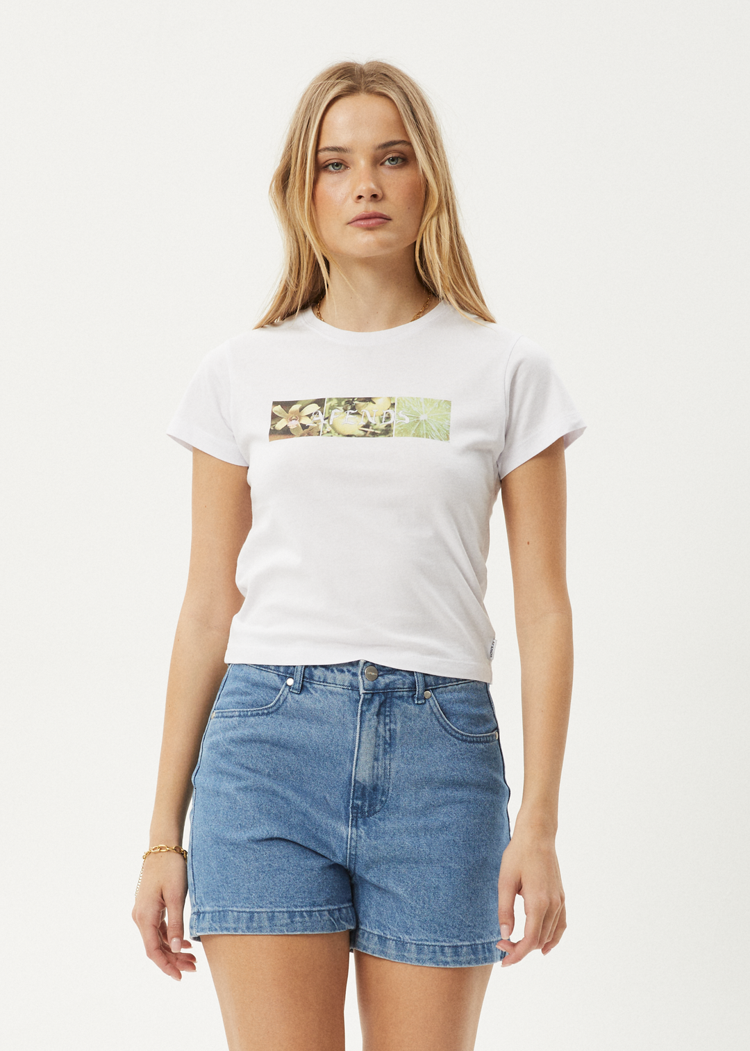 AFENDS Womens Citrus - Baby Tee - White 