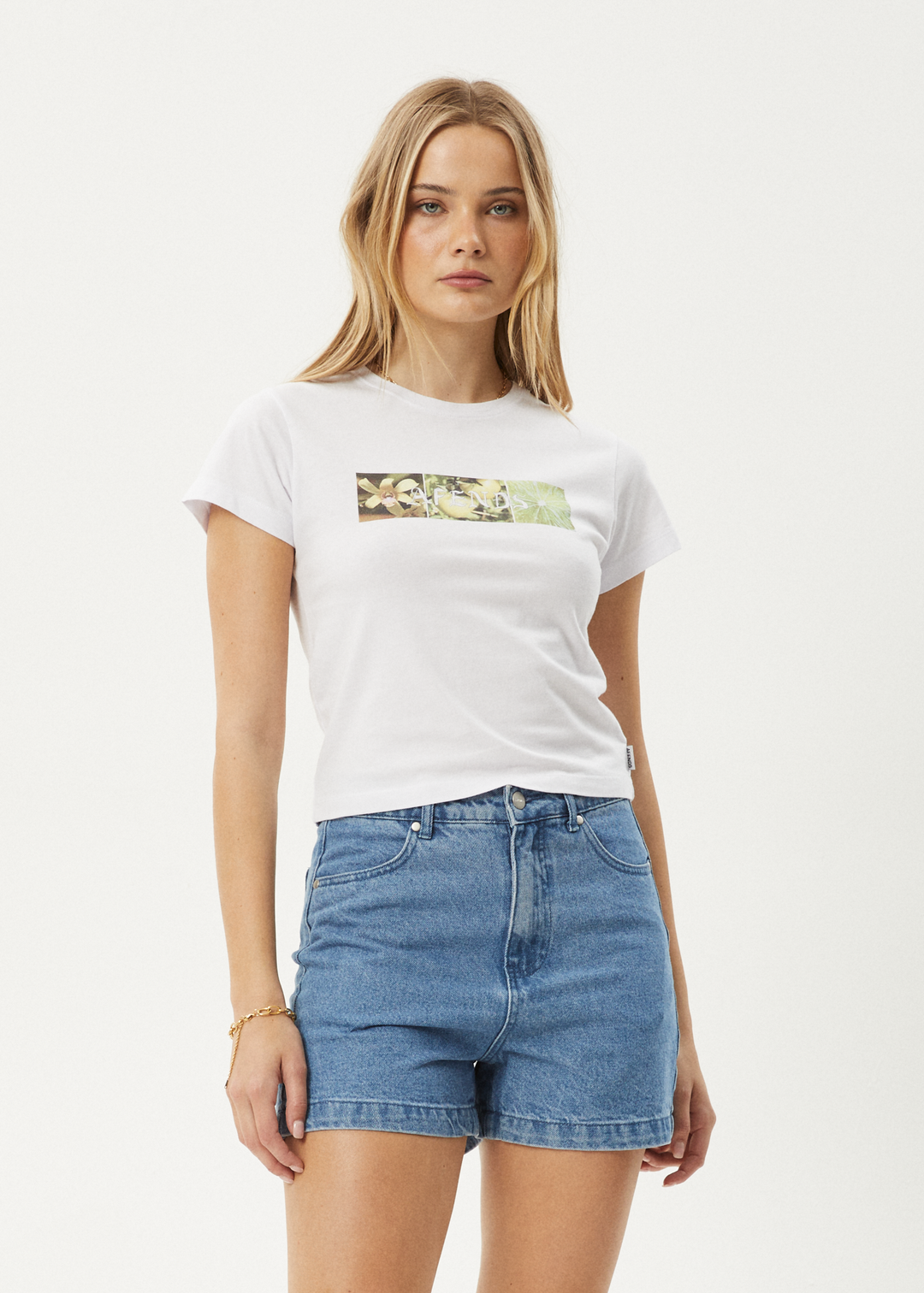 AFENDS Womens Citrus - Baby Tee - White 