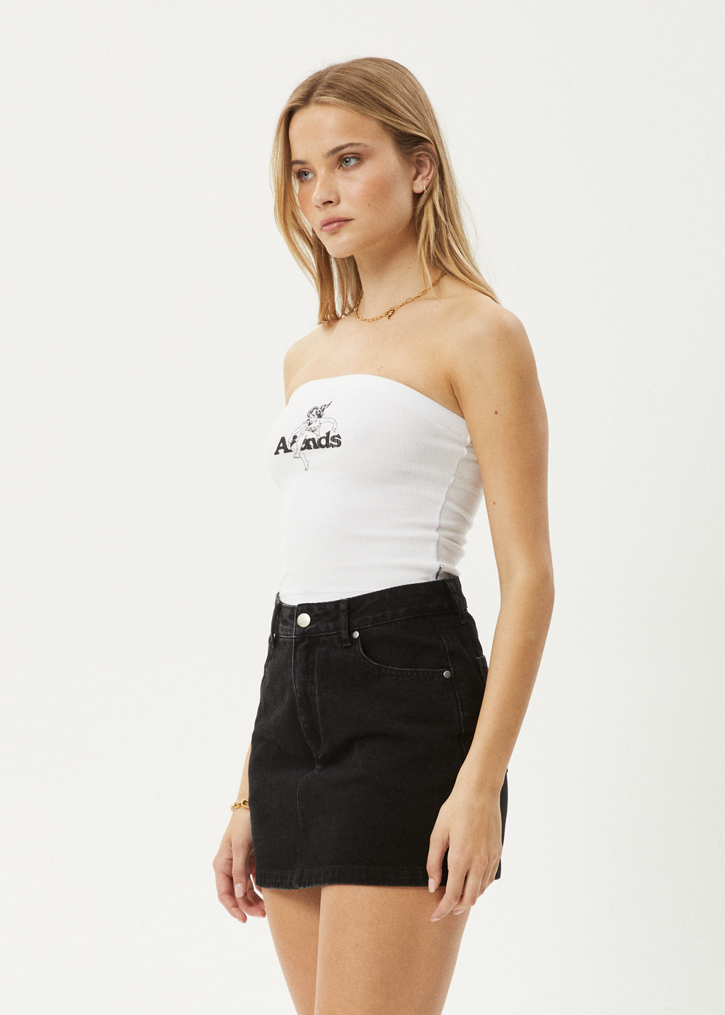 AFENDS Womens No Fury - Rib Tube Top - White