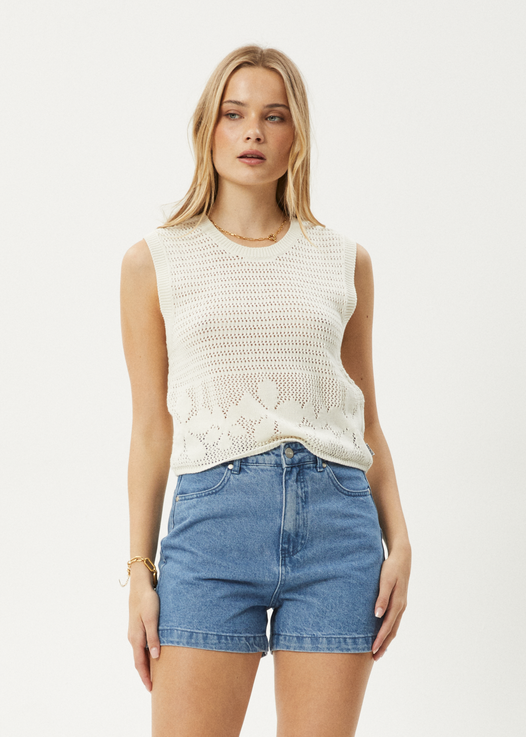 AFENDS Womens Saint - Knit Top - White 