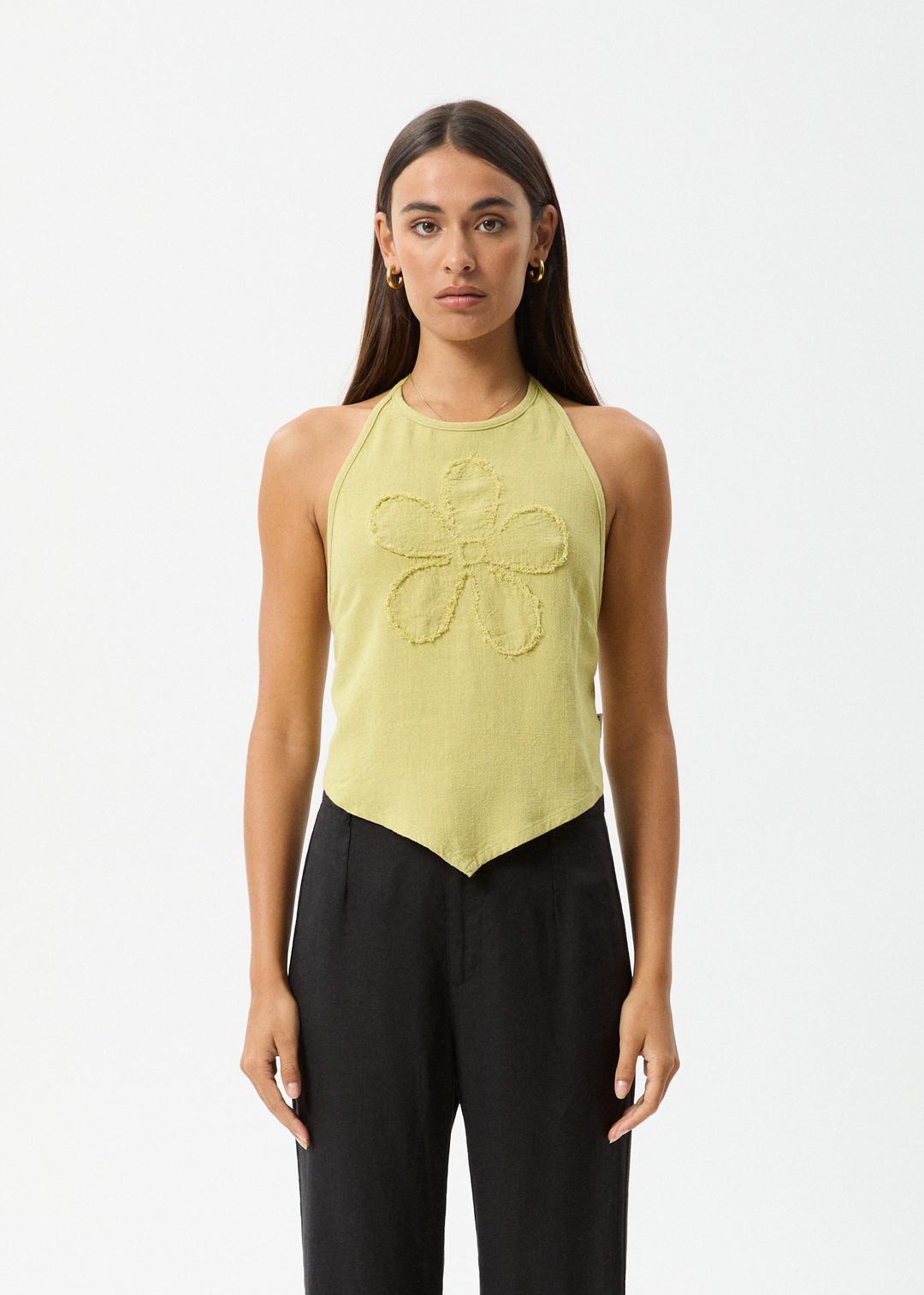 AFENDS Womens Amaya - Halter Top - Lemongrass 