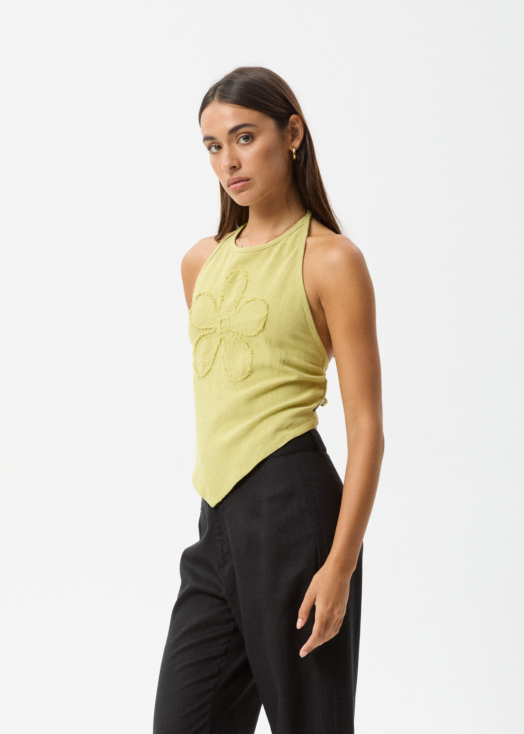 AFENDS Womens Amaya - Halter Top - Lemongrass 