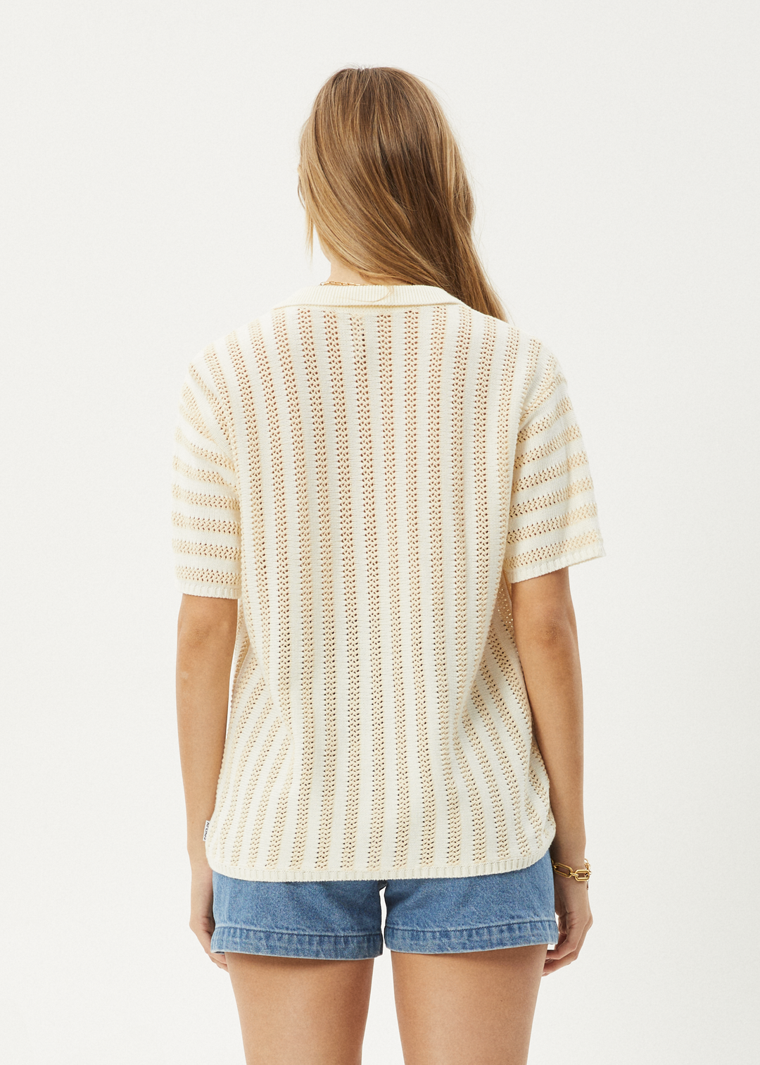 AFENDS Womens Claudia - Knit Shirt - White / Sand 