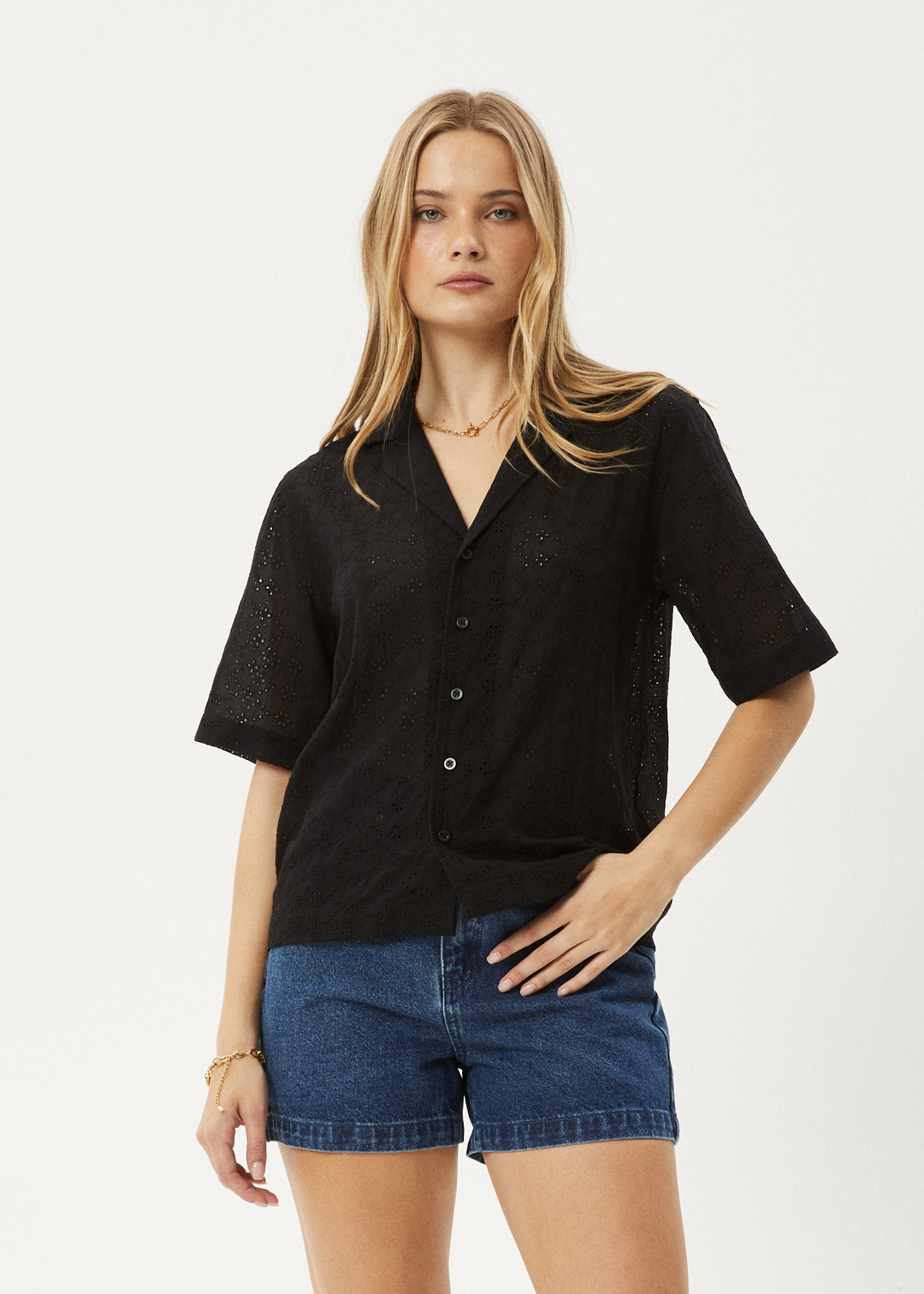 AFENDS Womens Marlow - Shirt - Black 