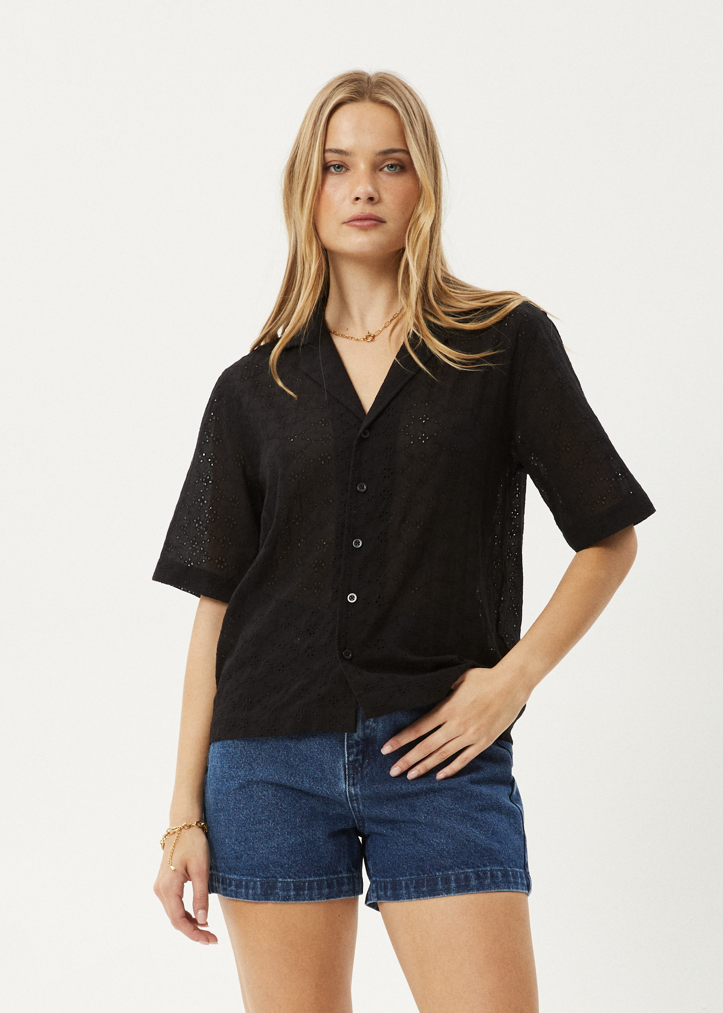 AFENDS Womens Marlow - Shirt - Black 