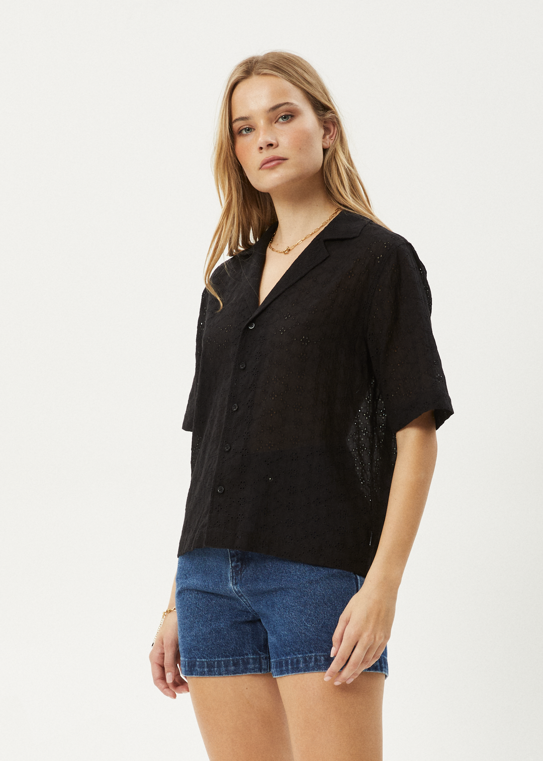 AFENDS Womens Marlow - Shirt - Black 