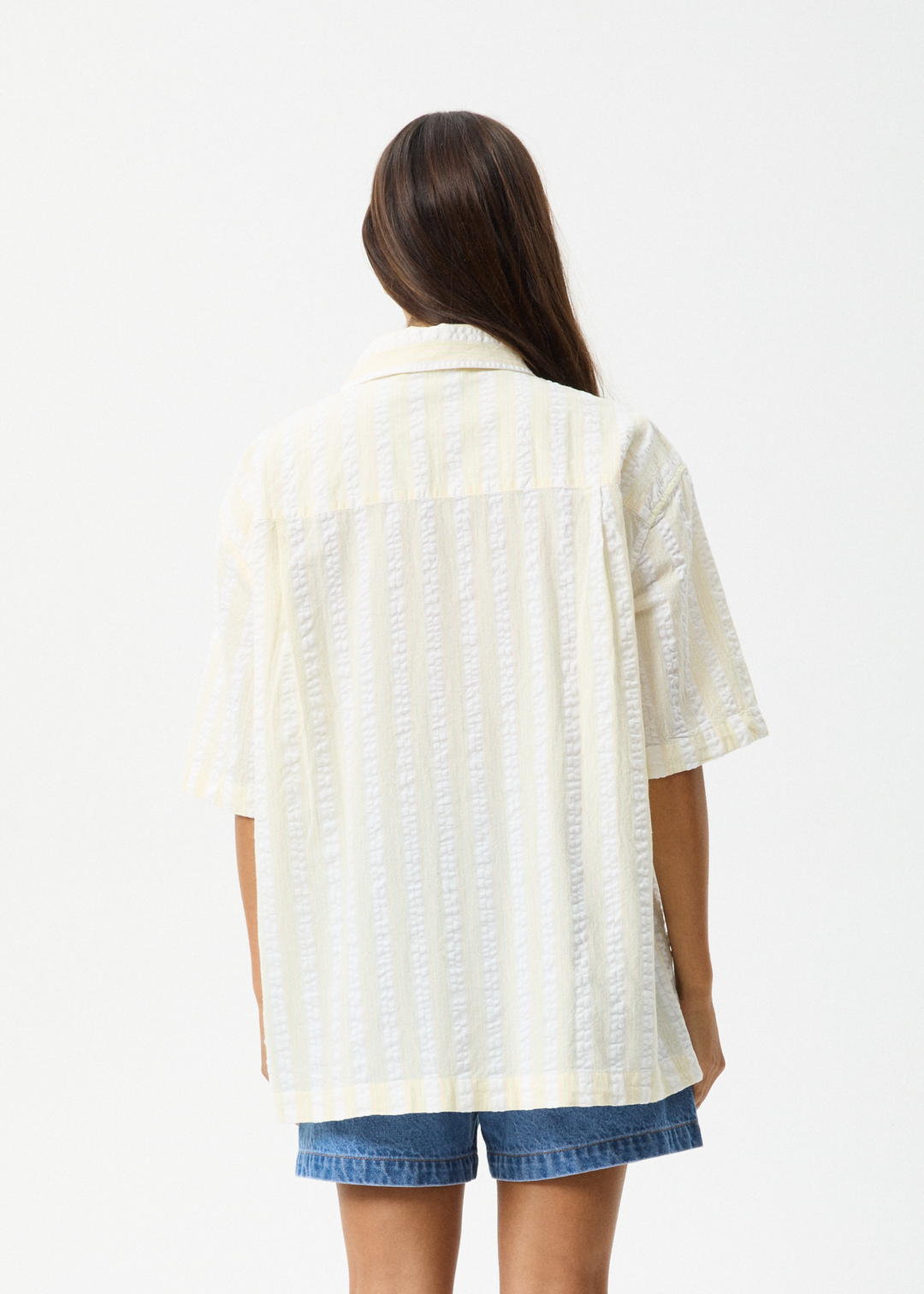 AFENDS Womens Splice - Short Sleeve Shirt - White / Lemongrass 