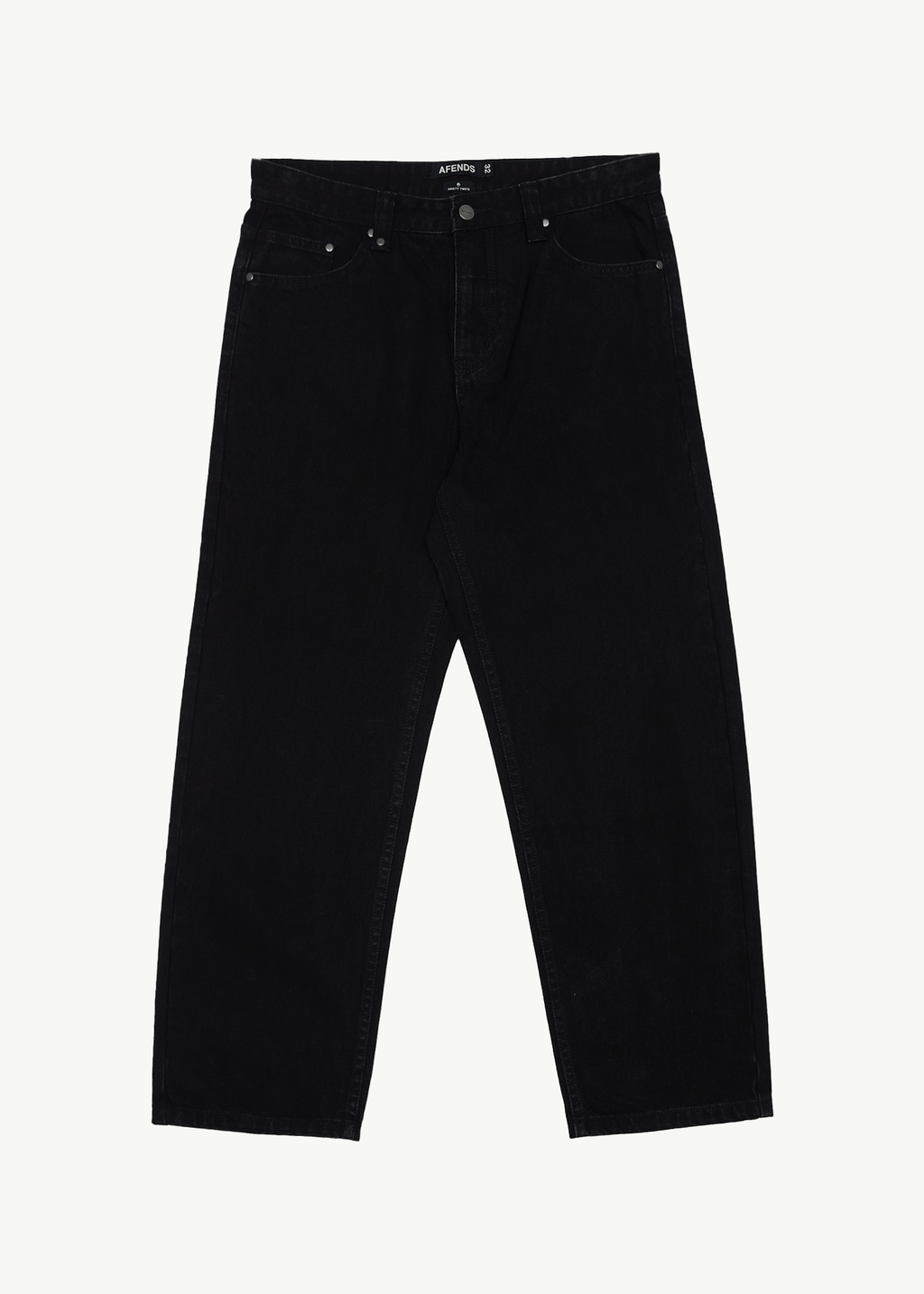 AFENDS Mens Ninety Two'S - Denim Relaxed Jean - Washed Black