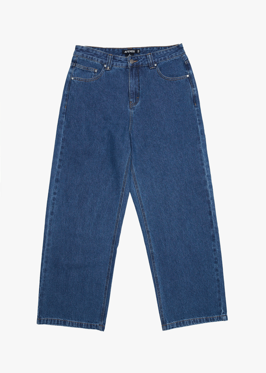 AFENDS Mens Pablo - Denim Baggy Jean - Authentic Blue