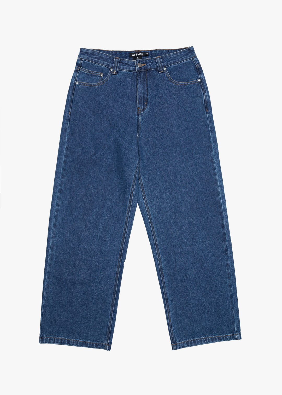 AFENDS Mens Pablo - Denim Baggy Fit Jeans - Authentic Blue