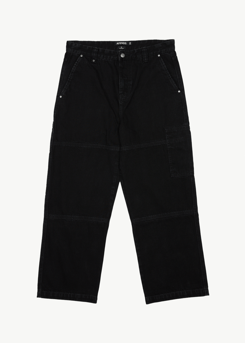 AFENDS Mens Richmond - Denim Workwear Jean - Washed Black