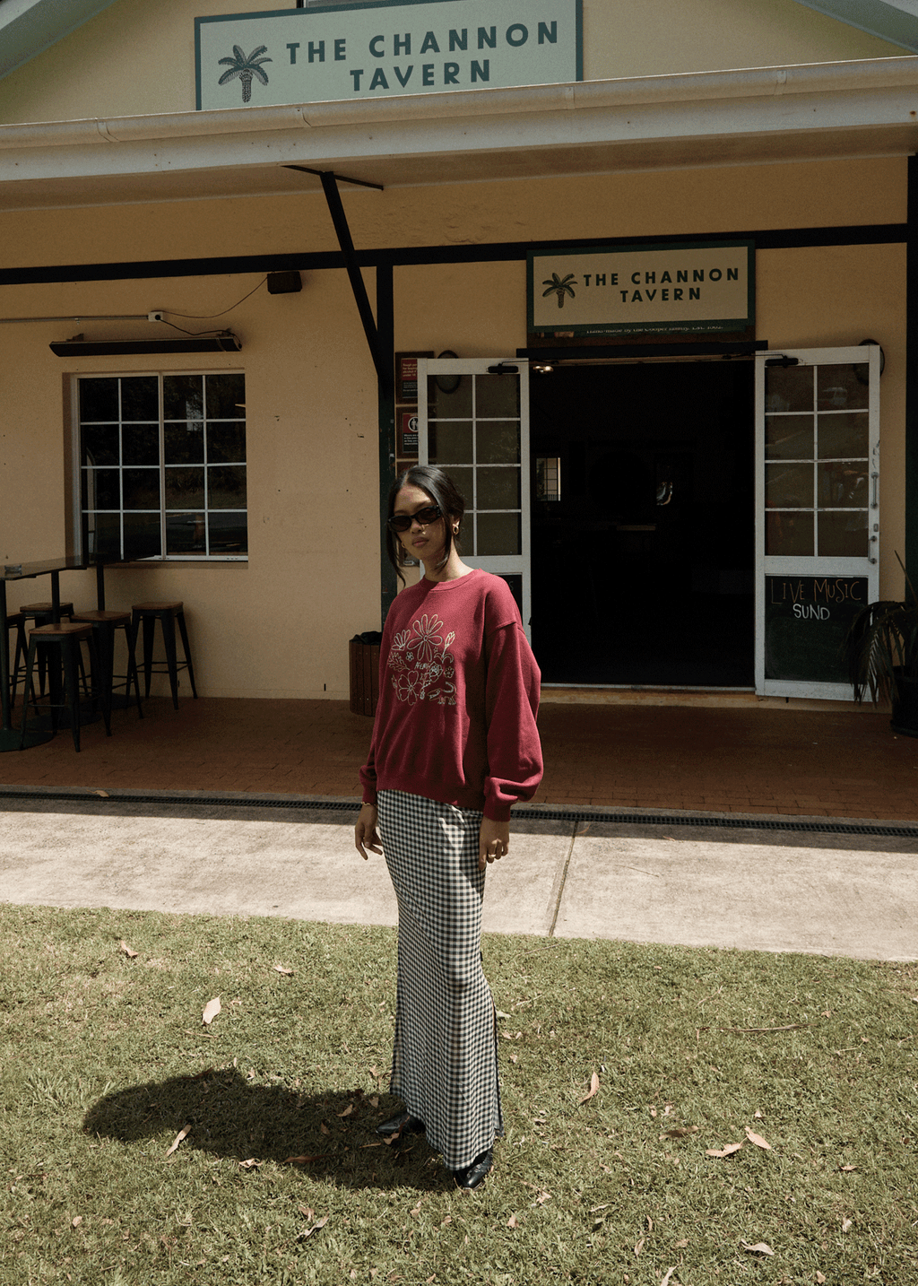 AFENDS Womens Gambet - Sheer Maxi Skirt - Black / Sand