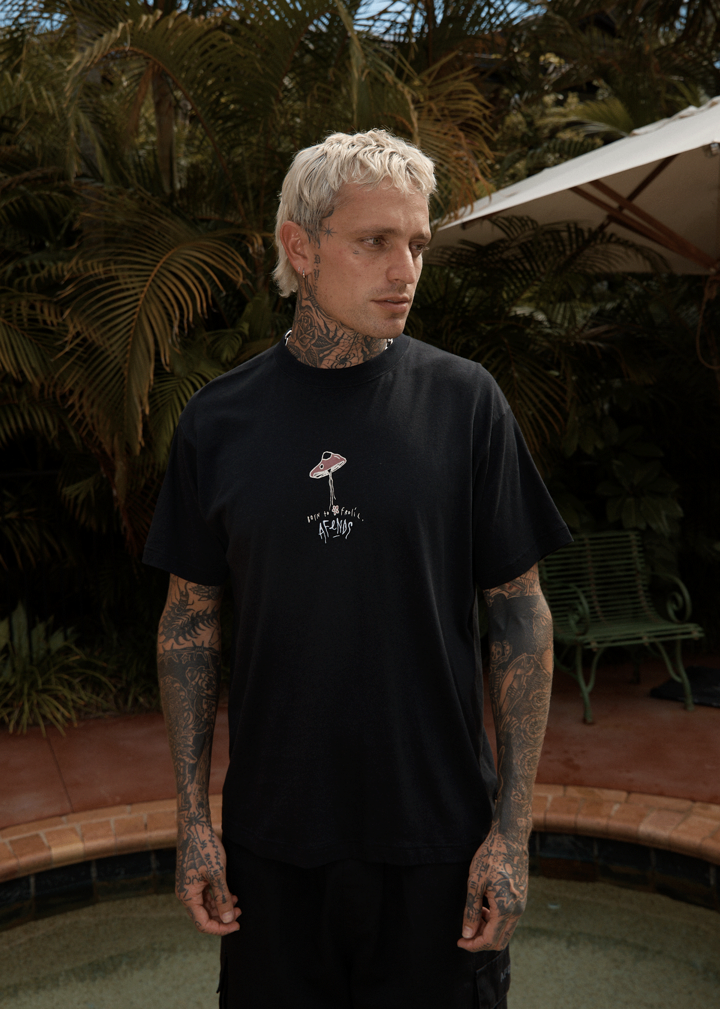 AFENDS Mens High Priority - Boxy Tee - Black