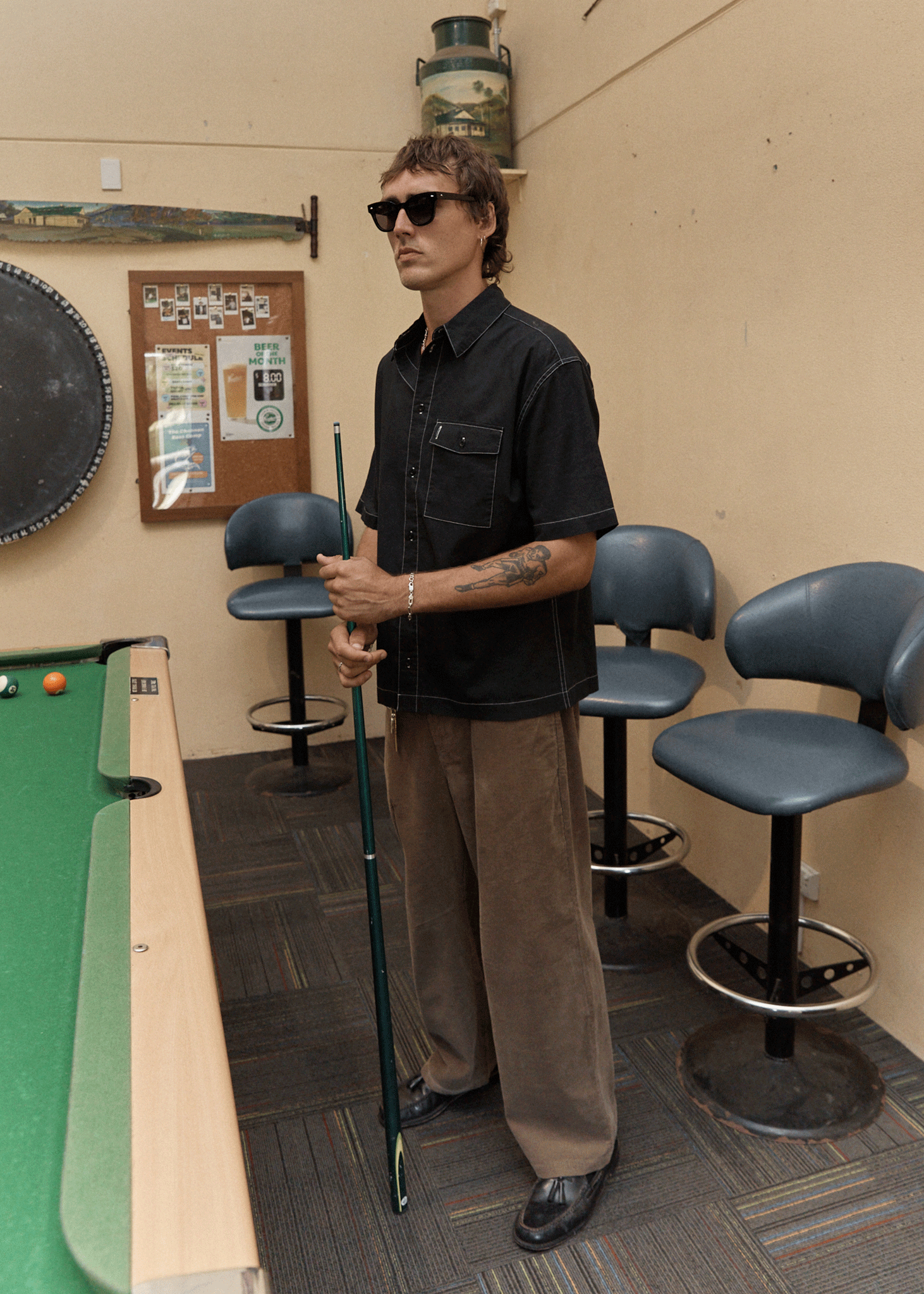 AFENDS Mens Welcome Back - Corduroy Baggy Pant - Fossil