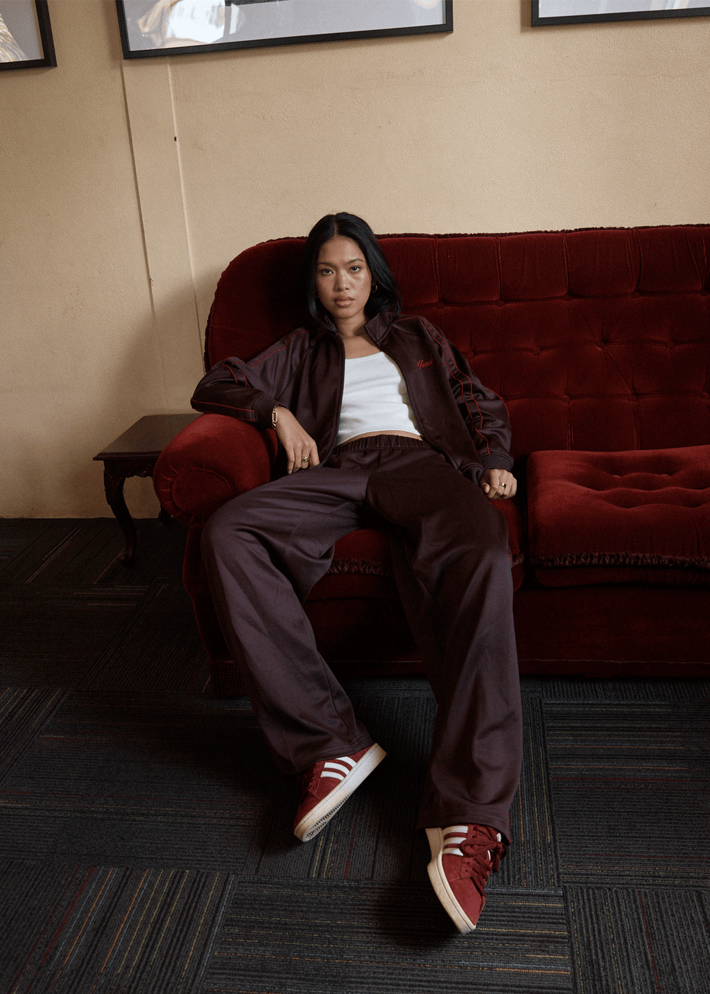 AFENDS Womens Avenue - Track Jacket - Coffee