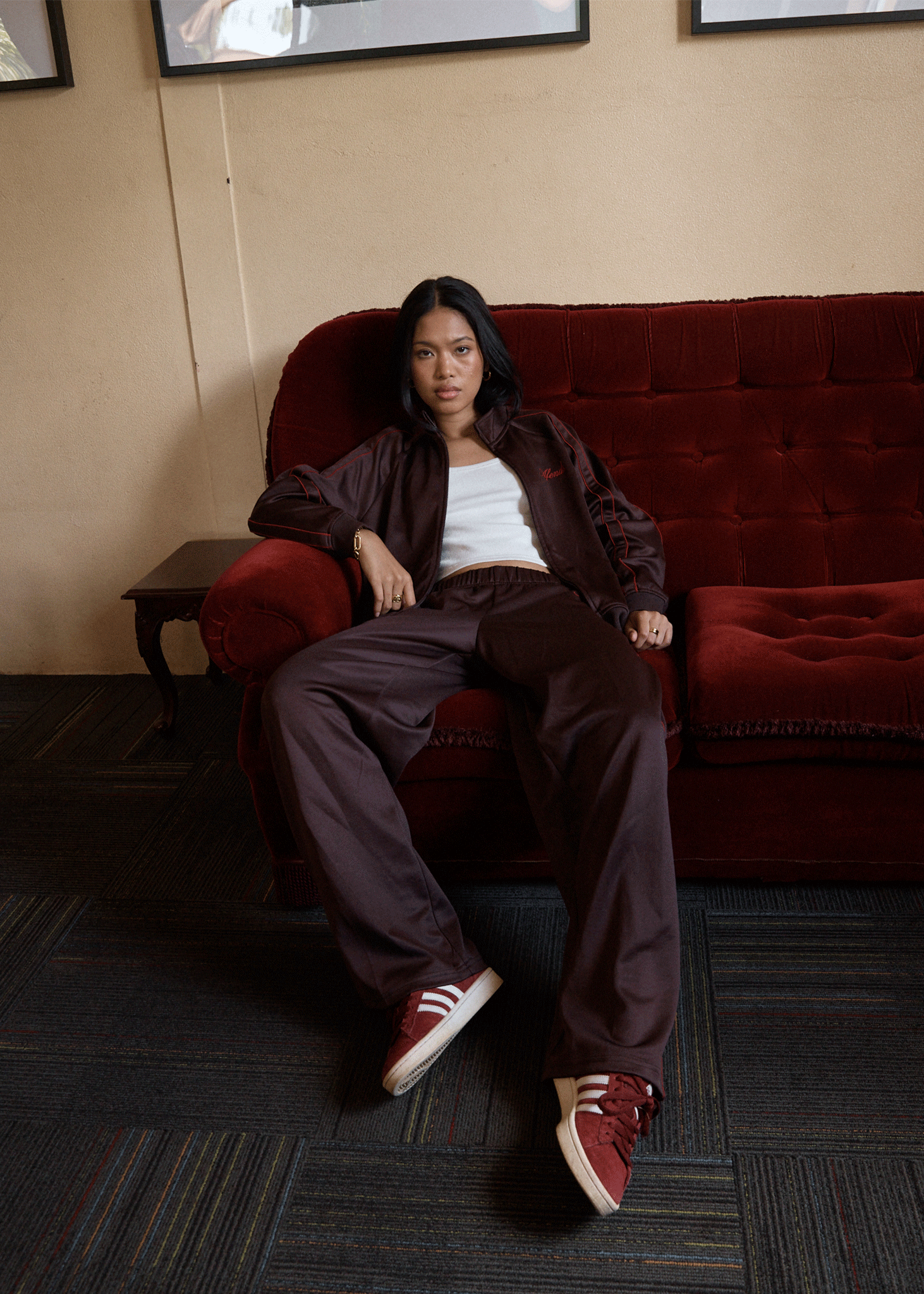 AFENDS Womens Avenue - Track Jacket - Coffee