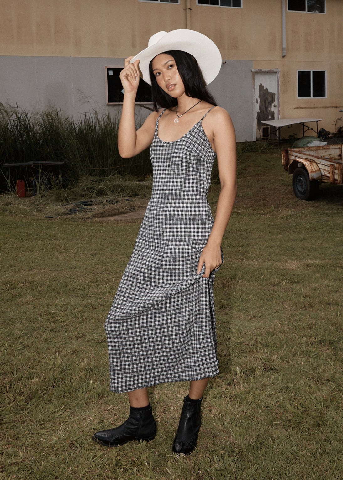 AFENDS Womens Rumi - Seersucker Midi Dress AFENDS Womens Rumi - Seersucker Midi Dress