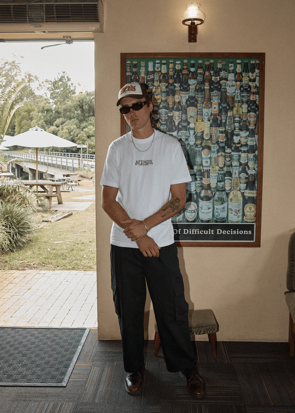 AFENDS Mens Wired - Retro Tee - White