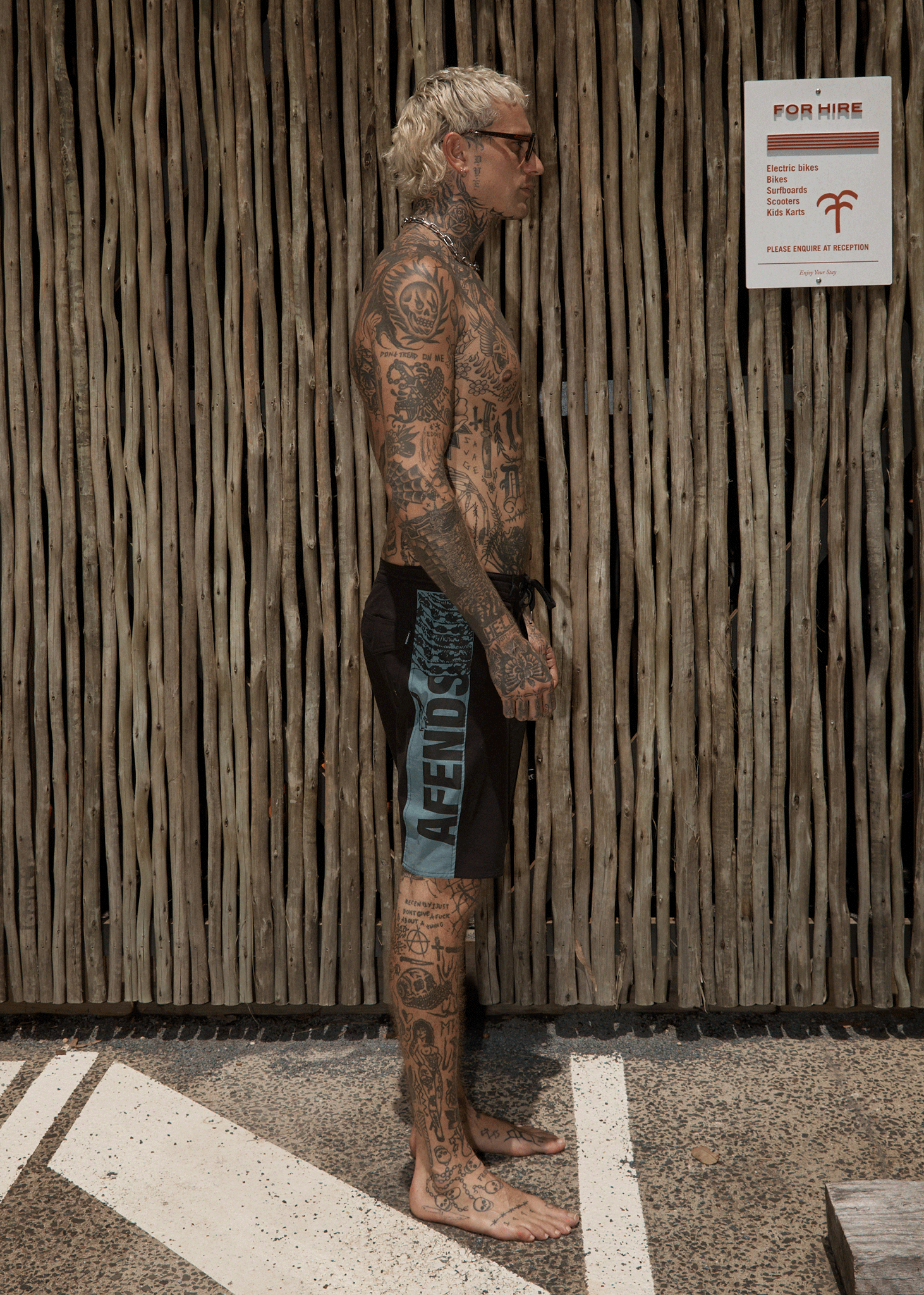 AFENDS Mens Tread - Surf Related Boardshort 20" - Black