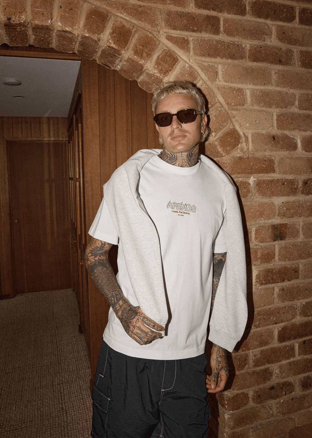 AFENDS Mens Ember - Retro Tee - White