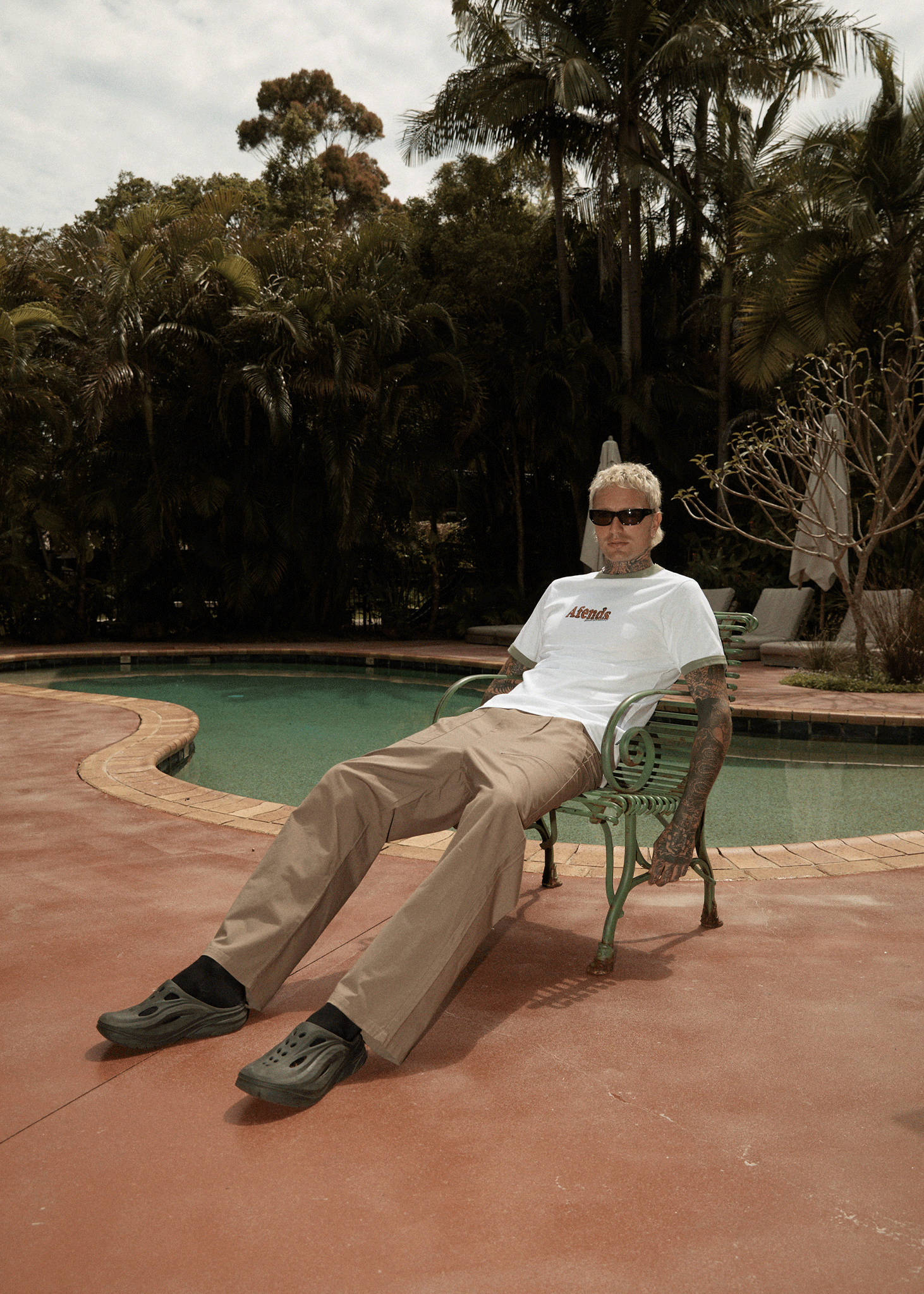 AFENDS Mens Glider - Pleated Pant - Fossil