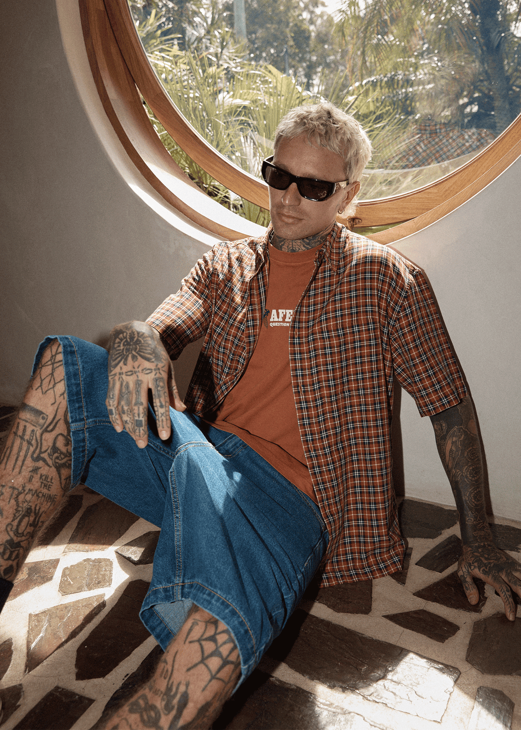 AFENDS Mens Nuts N Bolts - Heavyweight Boxy Tee - Terra