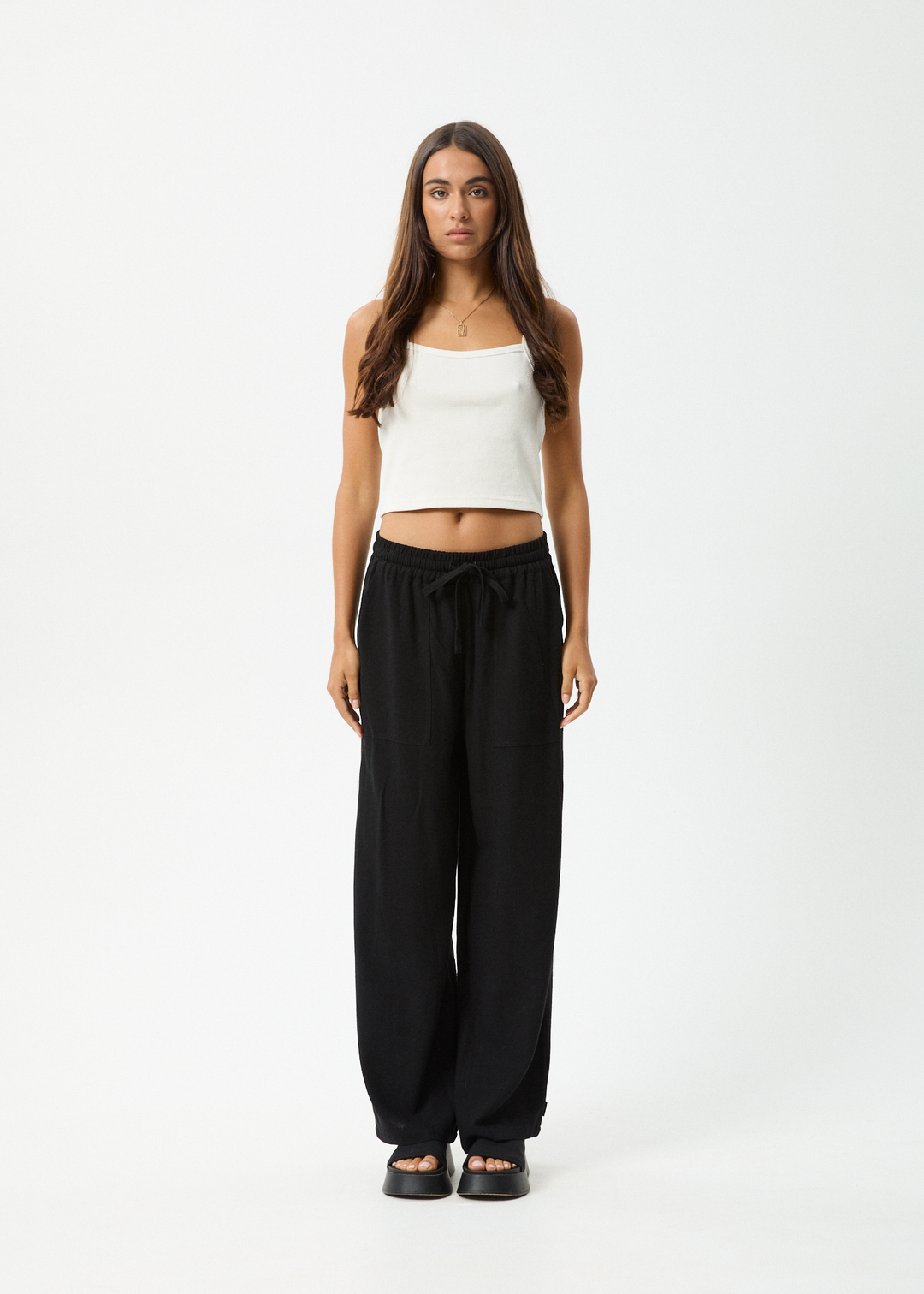 AFENDS Womens Amaya - Wide Leg Pants - Black 