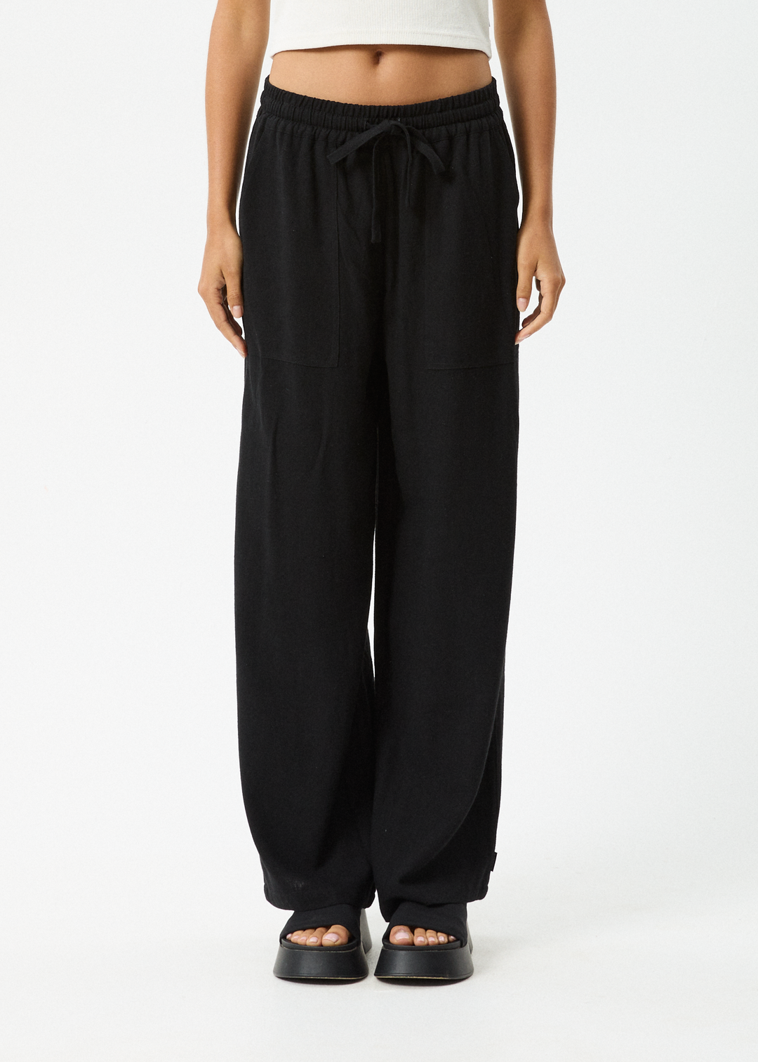 AFENDS Womens Amaya - Wide Leg Pants - Black 