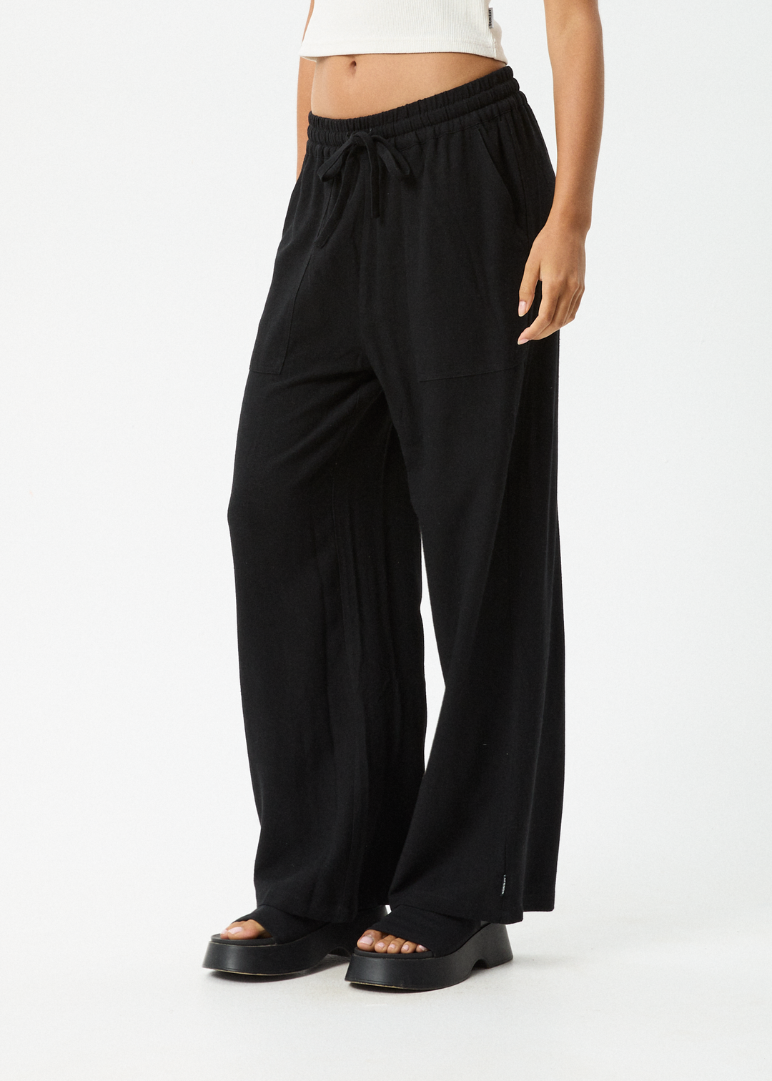 AFENDS Womens Amaya - Wide Leg Pants - Black 