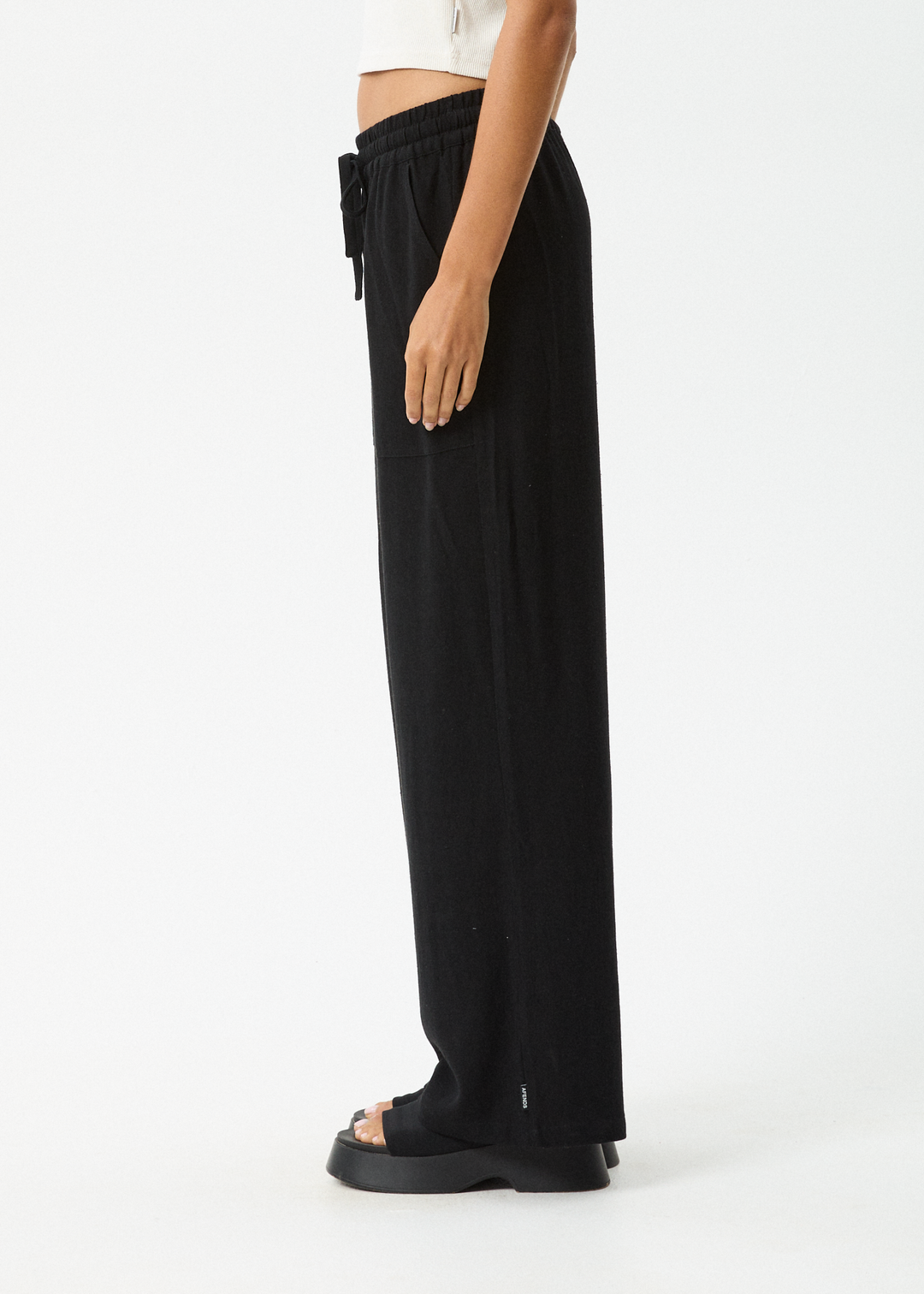 AFENDS Womens Amaya - Wide Leg Pants - Black 