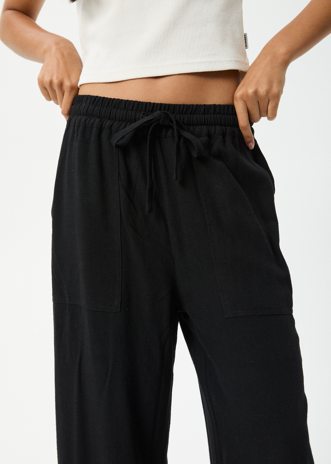 AFENDS Womens Amaya - Wide Leg Pants - Black 