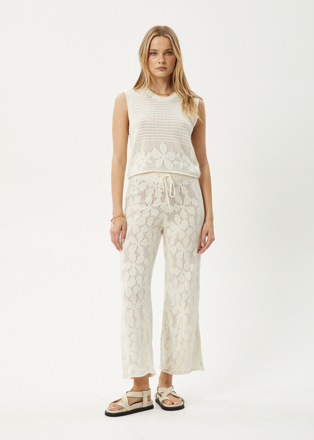 AFENDS Womens Saint - Knit Pant - White