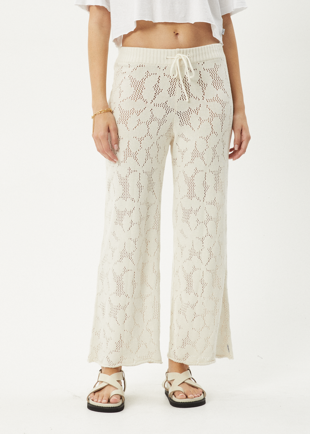 AFENDS Womens Saint - Knit Pants - White 