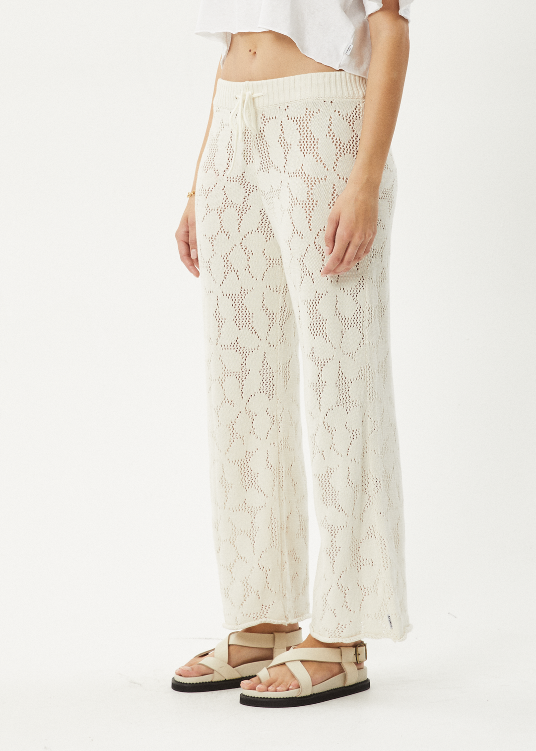 AFENDS Womens Saint - Knit Pants - White 