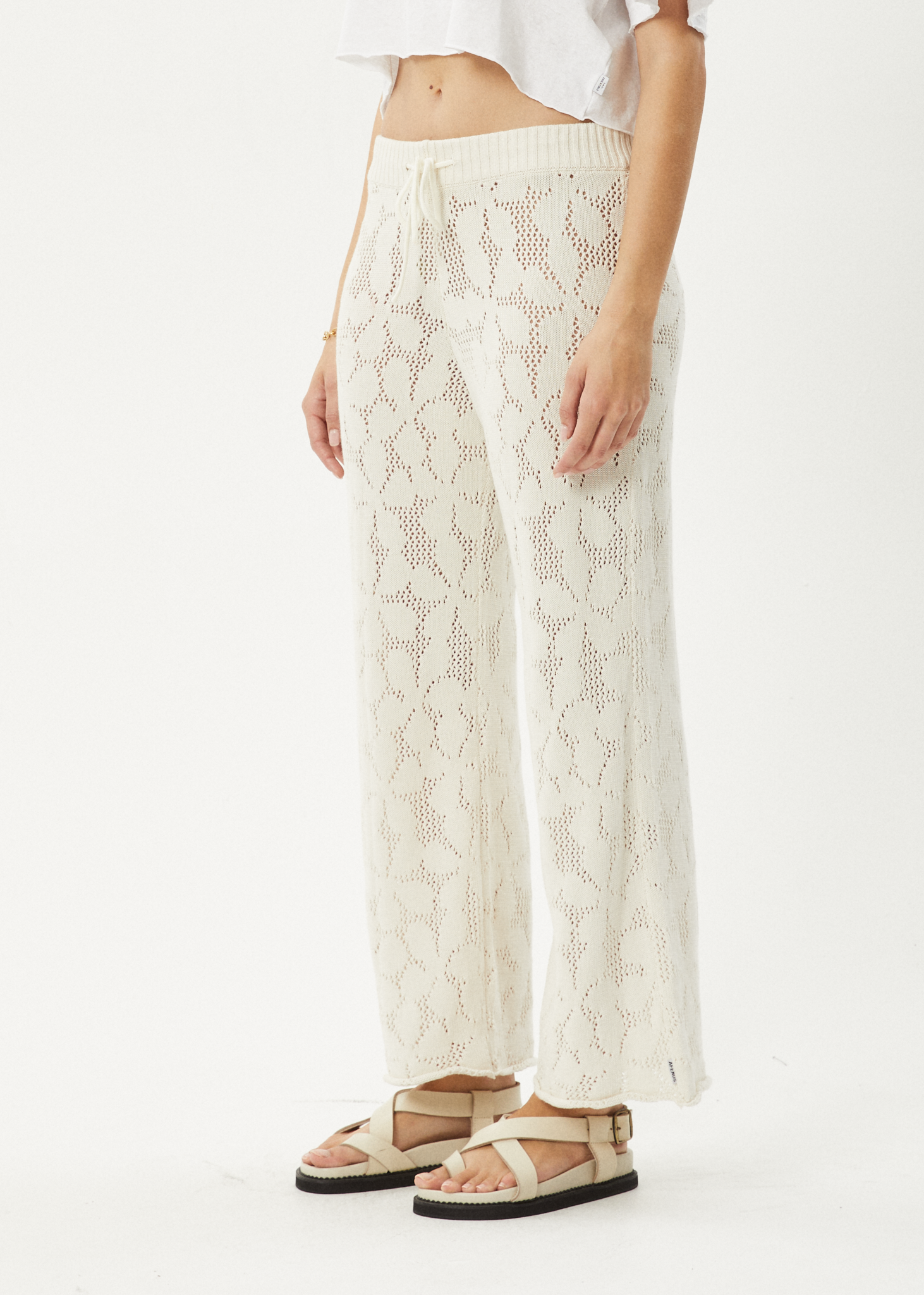 AFENDS Womens Saint - Knit Pant - White