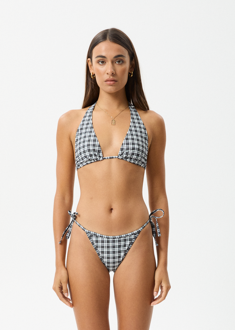 AFENDS Womens Asher - Check Bikini Bottom - Black Check