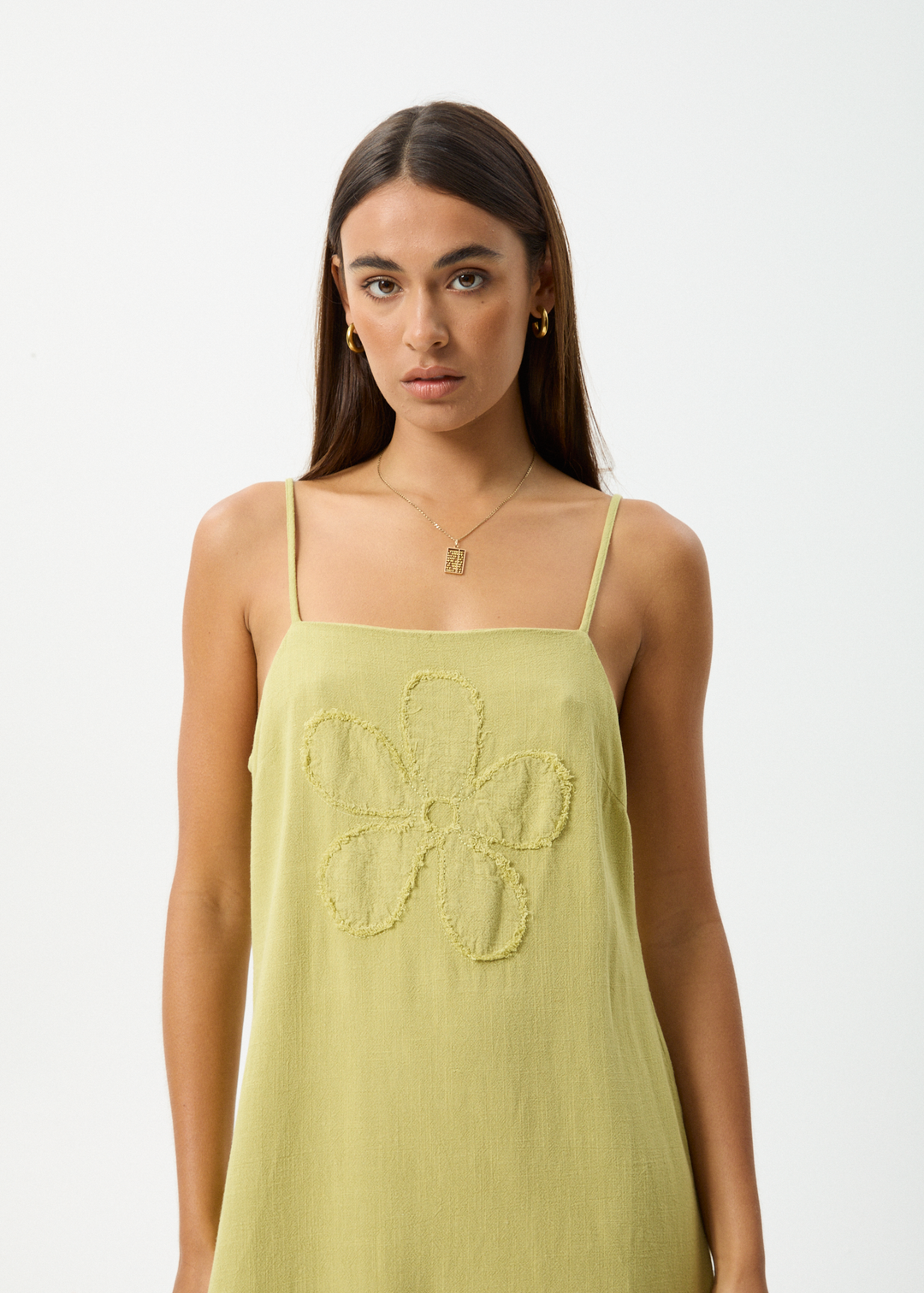 AFENDS Womens Amaya - Mini Dress - Lemongrass 